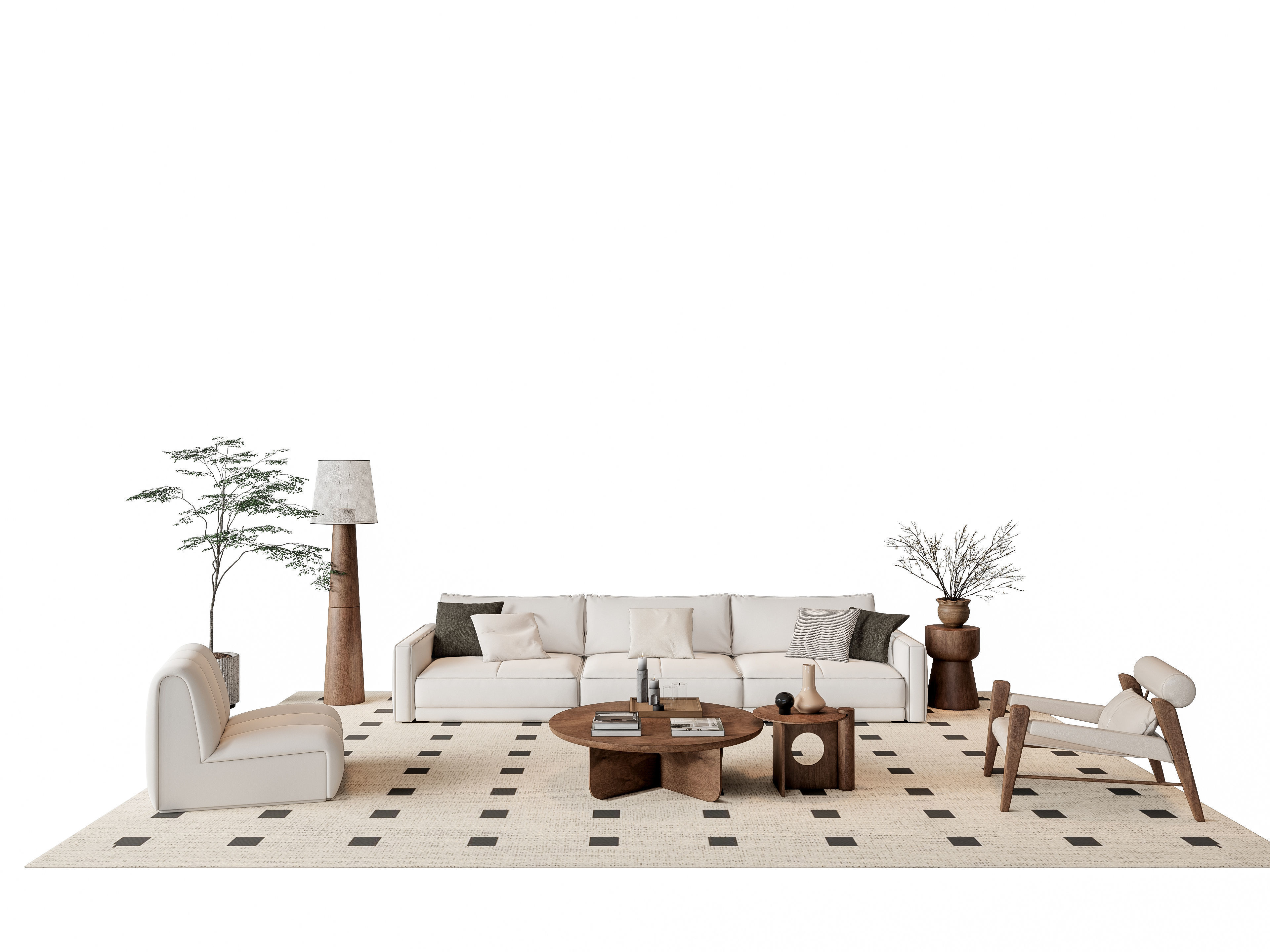 Sofa Coffee table sofa combination 6 3D model_19