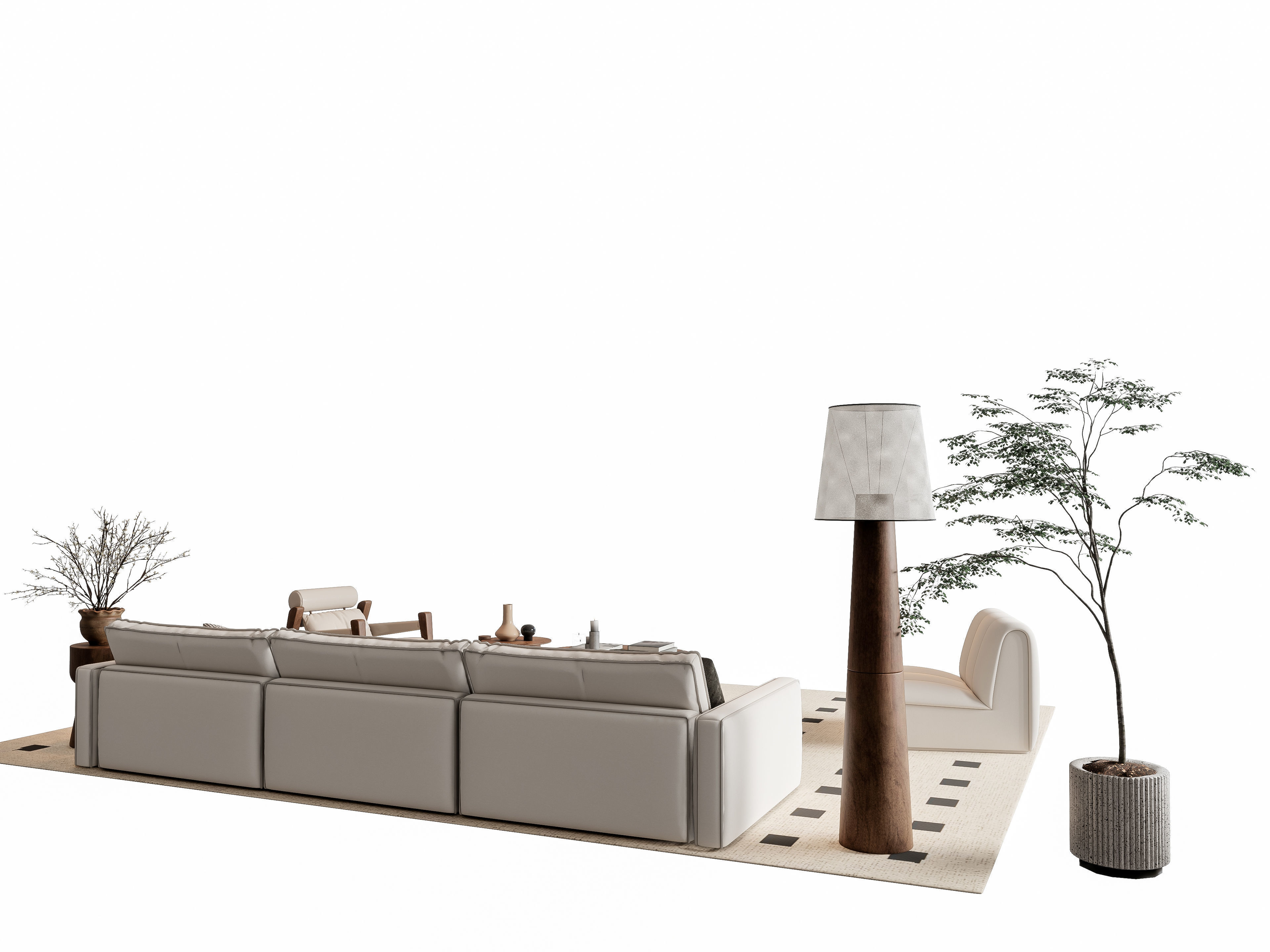 Sofa Coffee table sofa combination 6 3D model_14