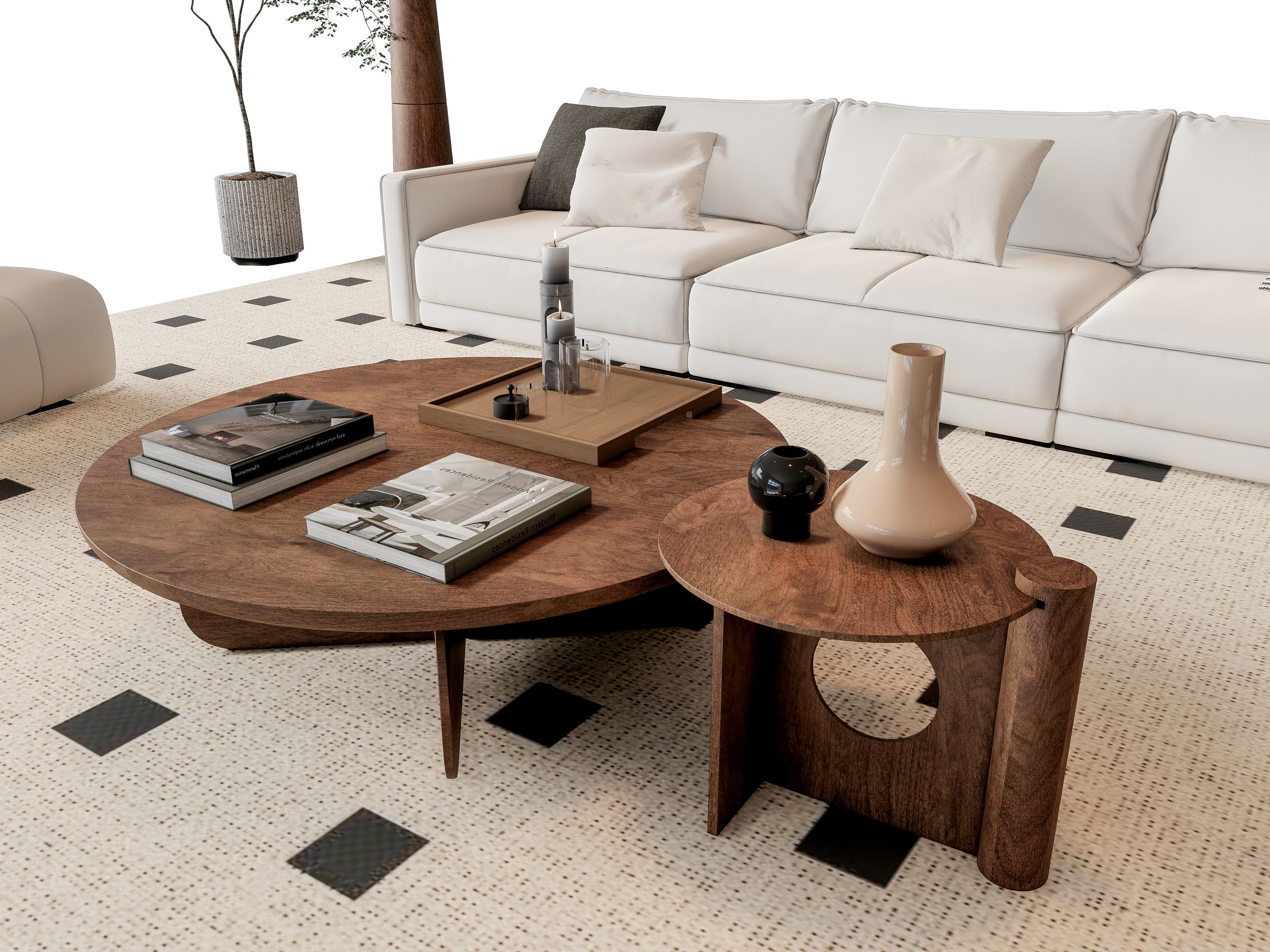 Sofa Coffee table sofa combination 6 3D model_7