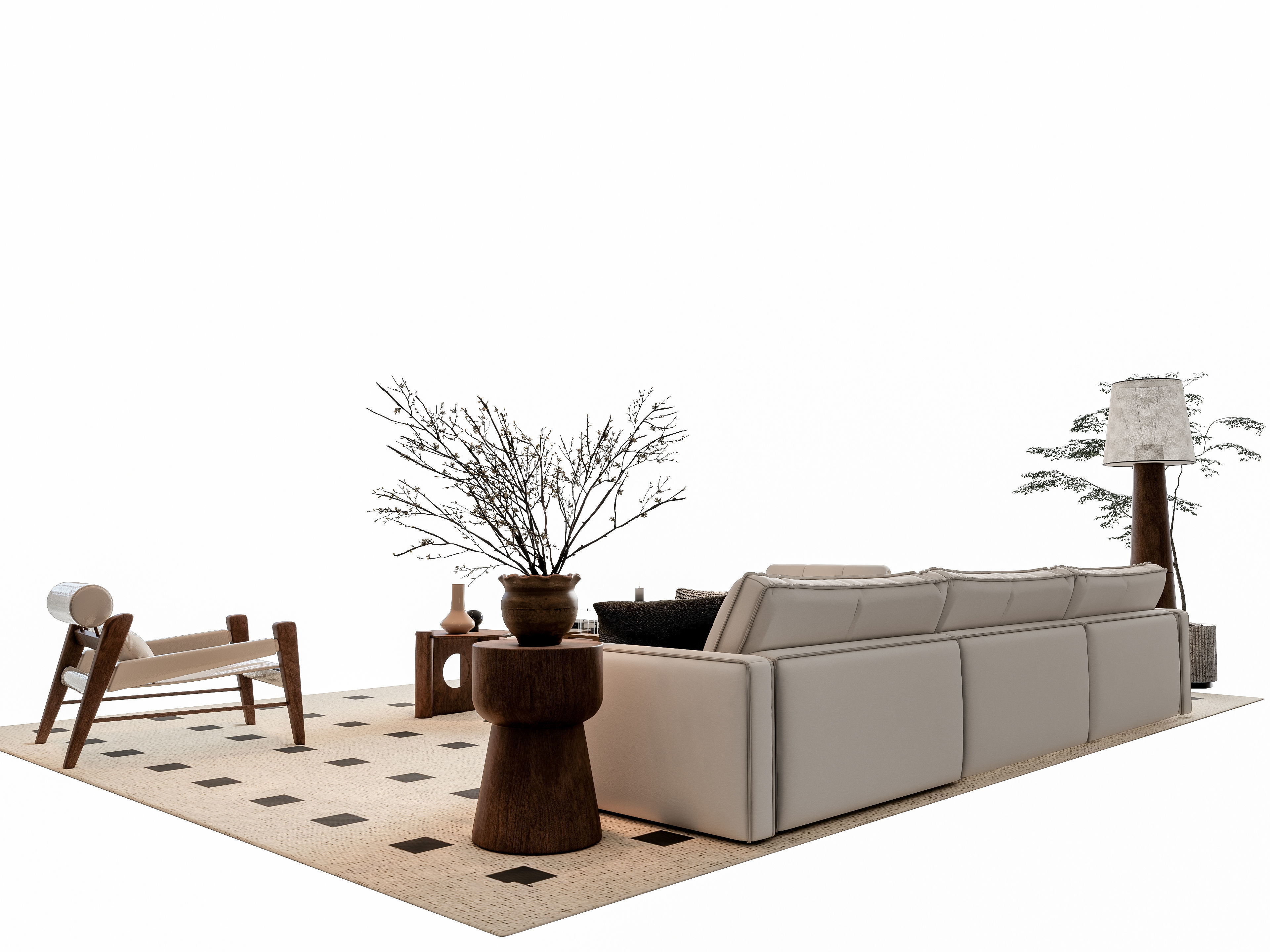 Sofa Coffee table sofa combination 6 3D model_15
