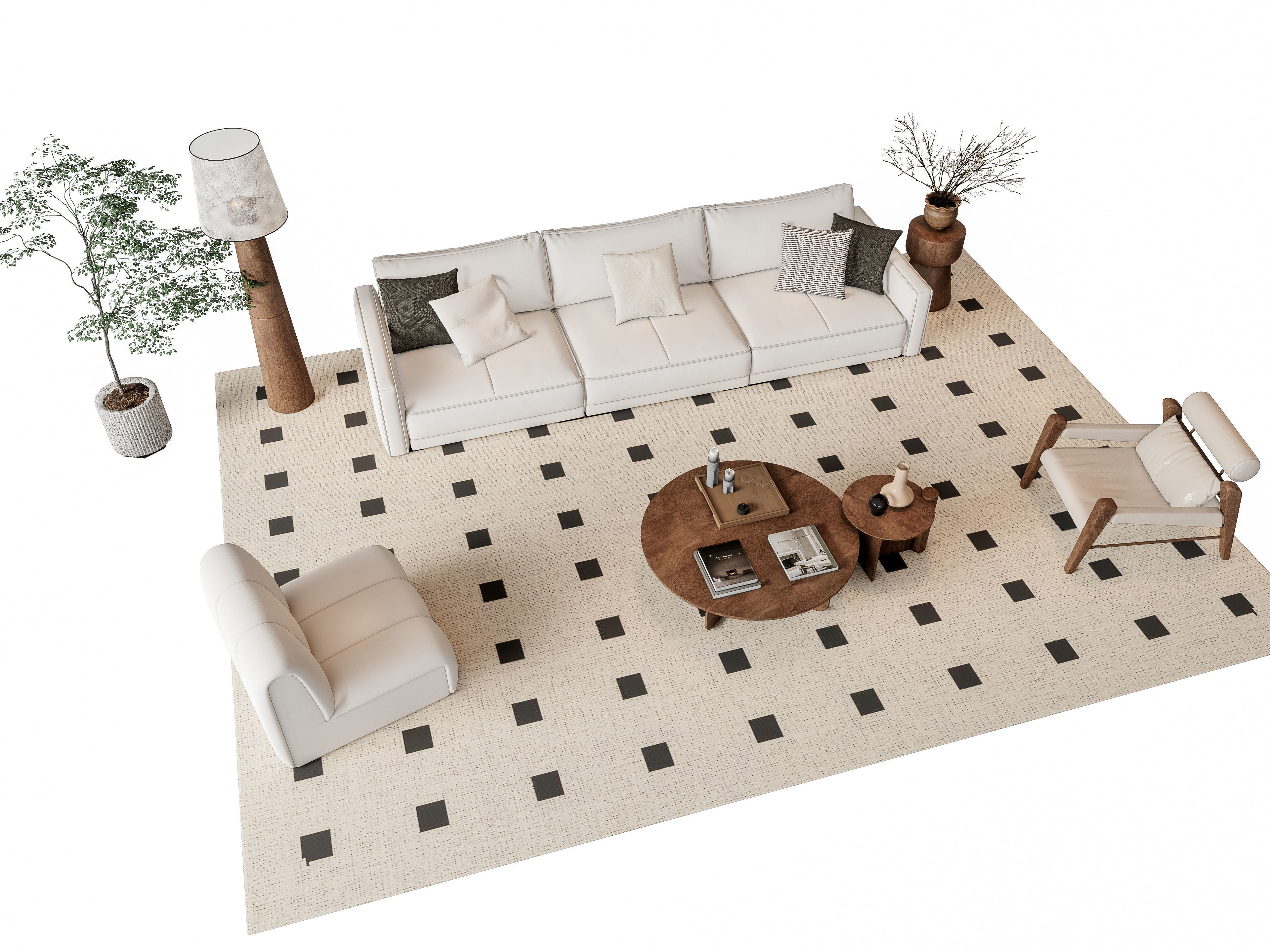 Sofa Coffee table sofa combination 6 3D model_6