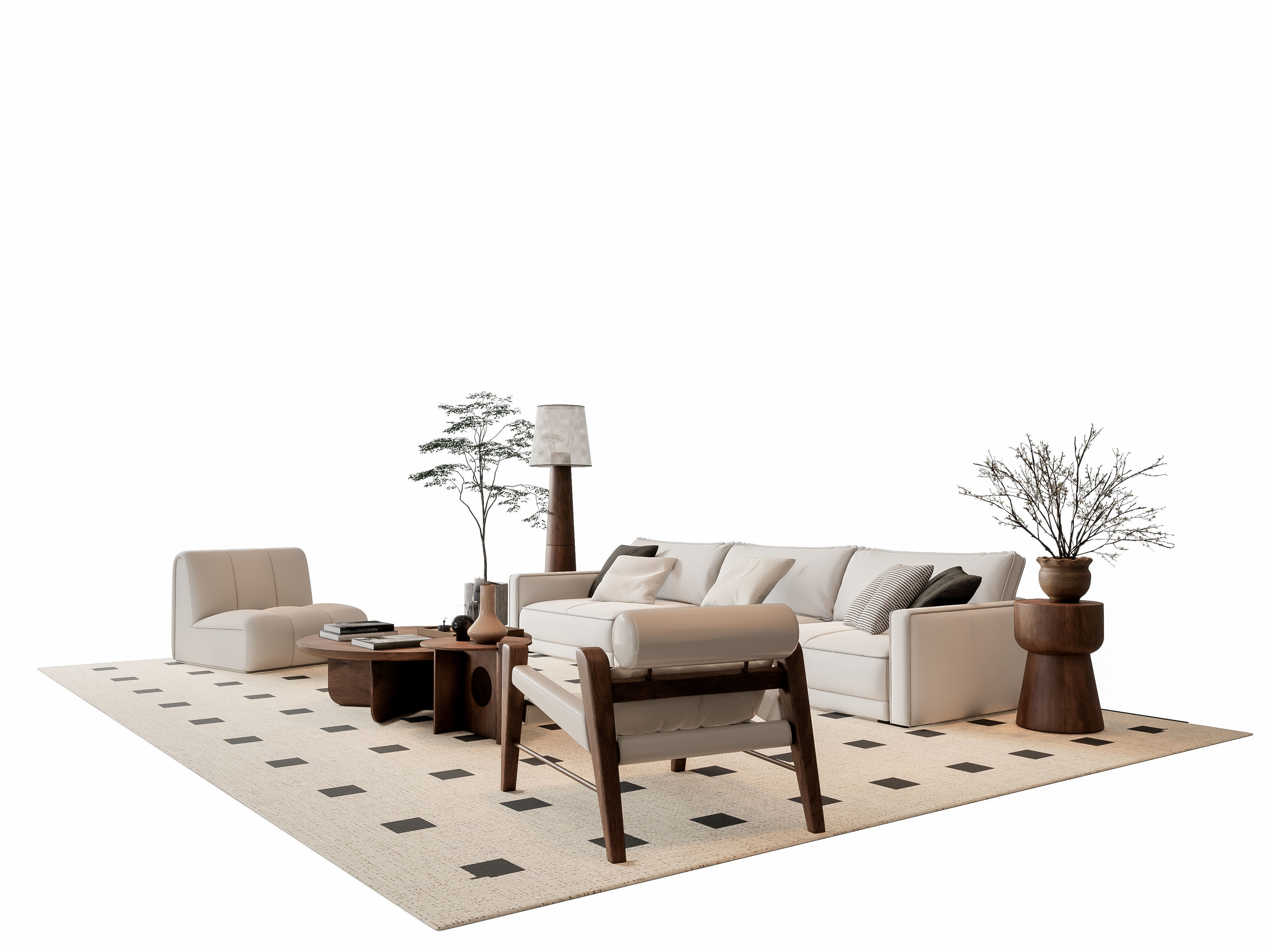 Sofa Coffee table sofa combination 6 3D model_18