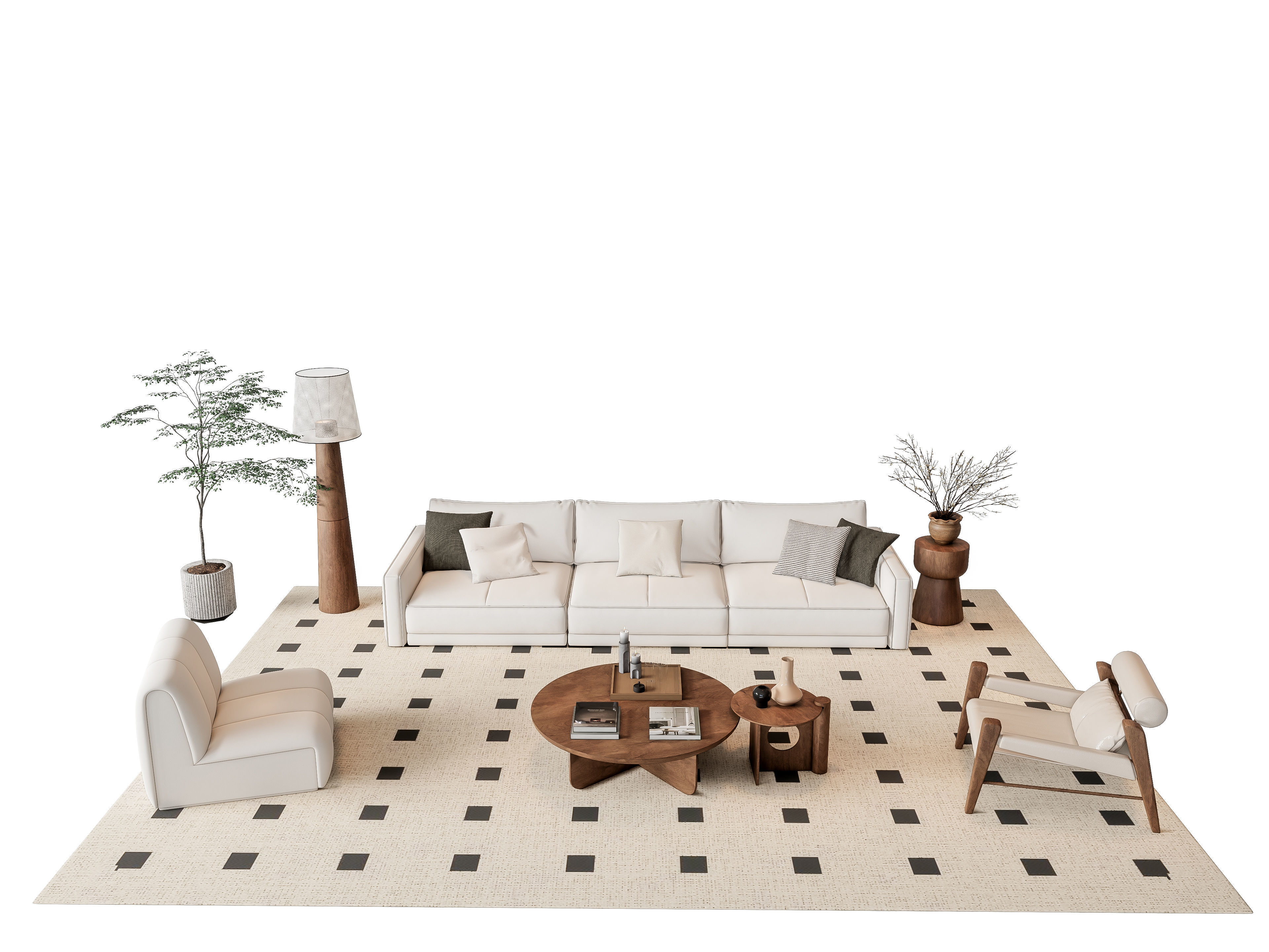 Sofa Coffee table sofa combination 6 3D model_12