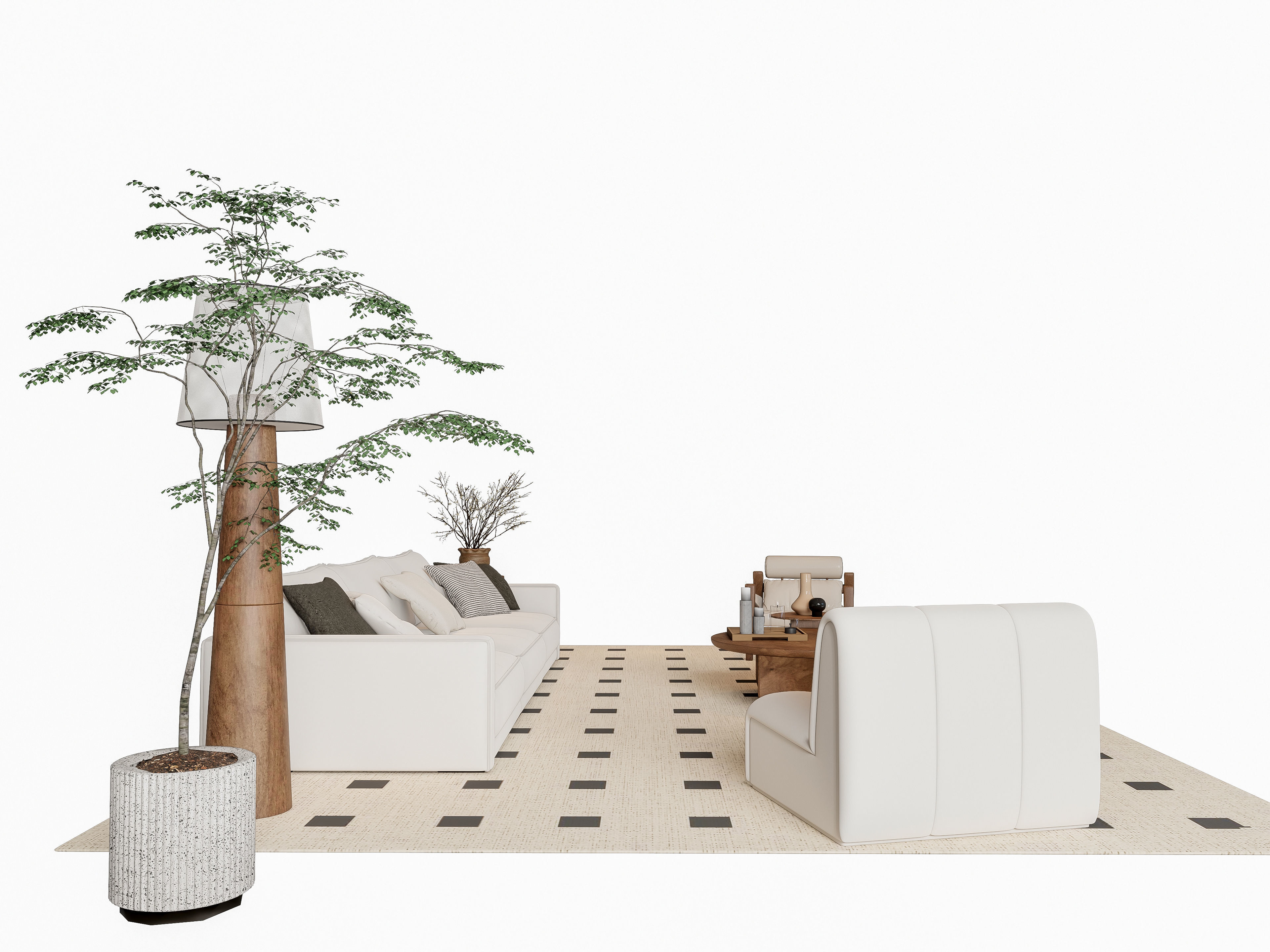 Sofa Coffee table sofa combination 6 3D model_11