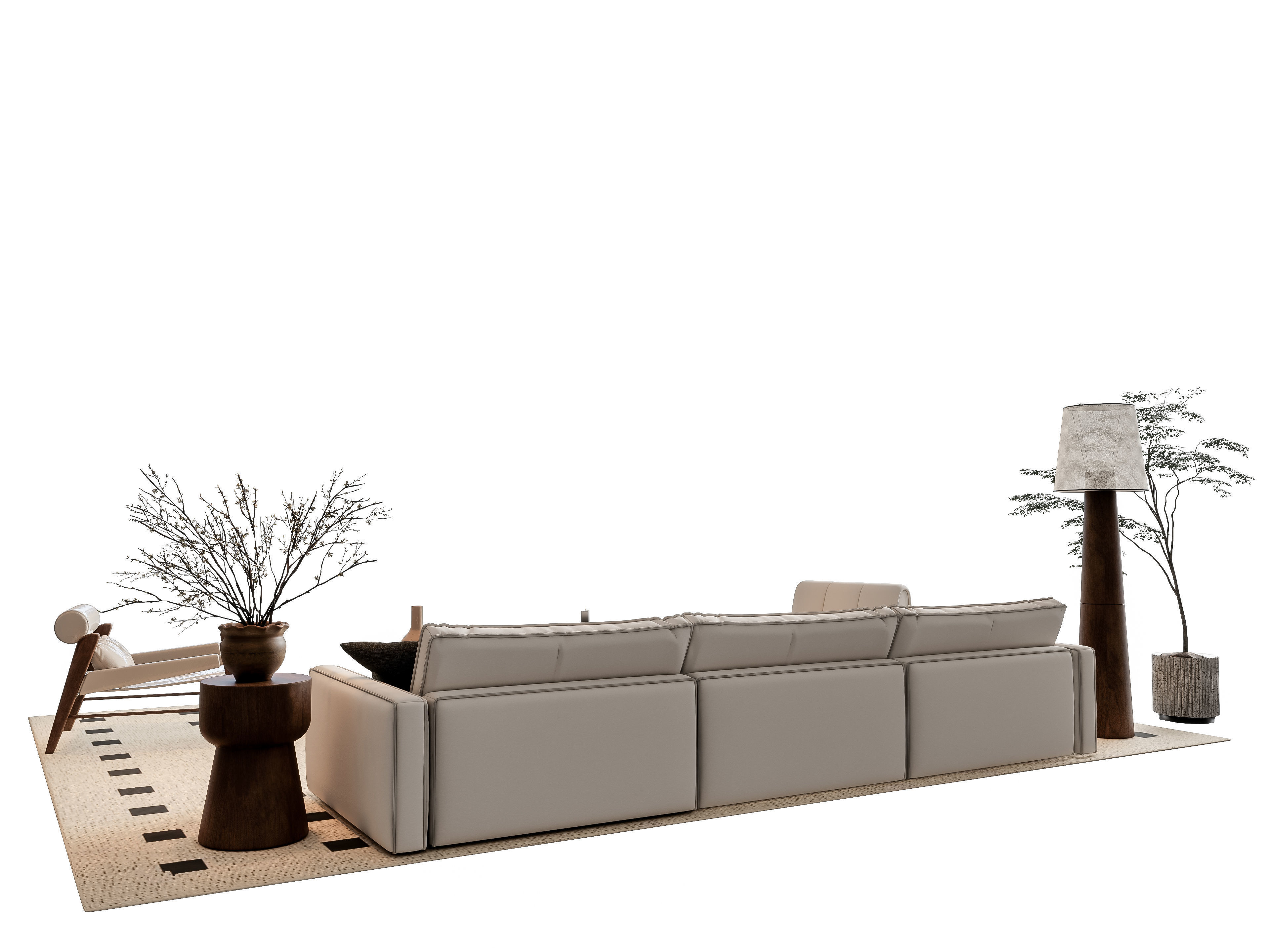 Sofa Coffee table sofa combination 6 3D model_9