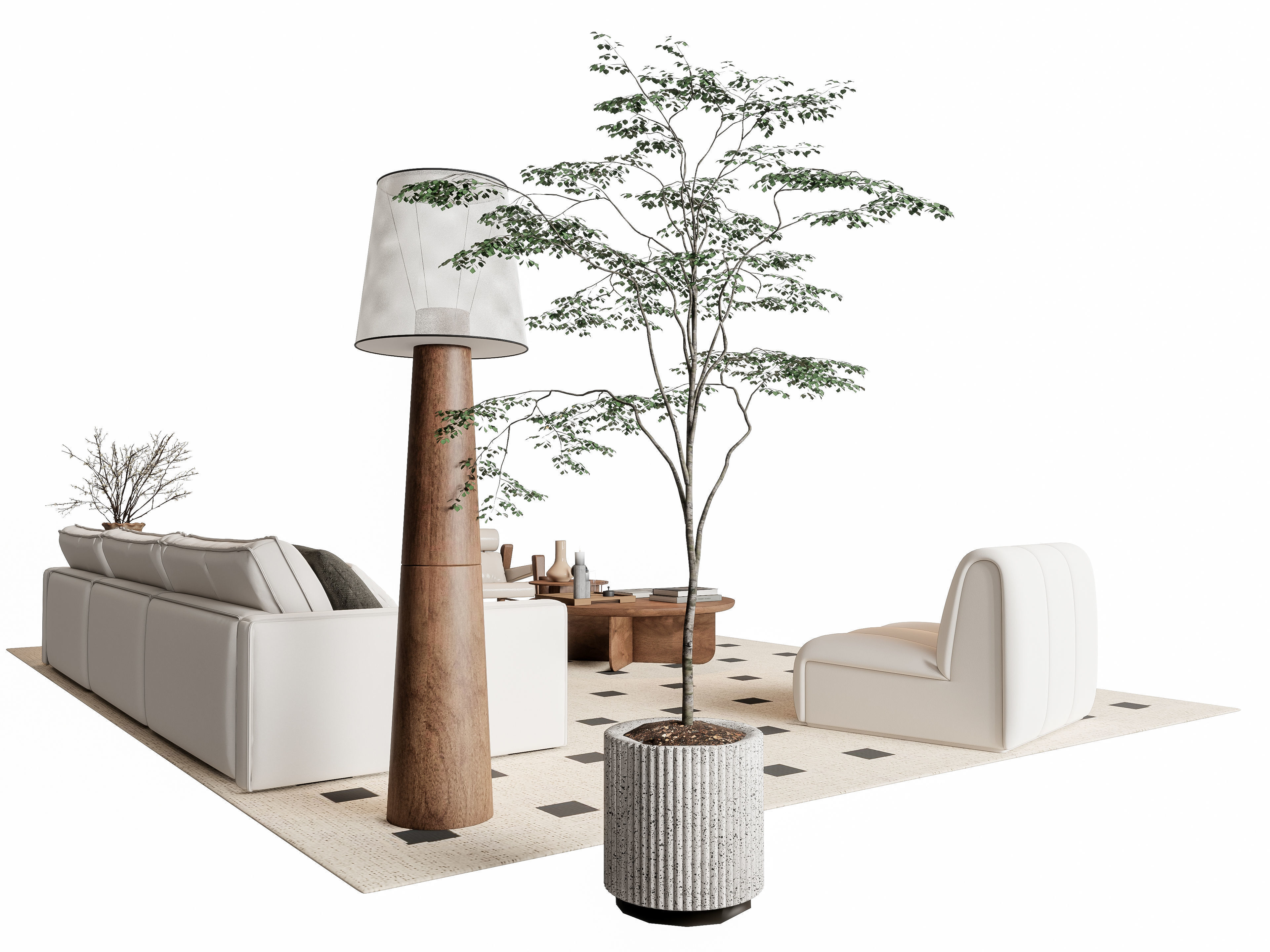 Sofa Coffee table sofa combination 6 3D model_16