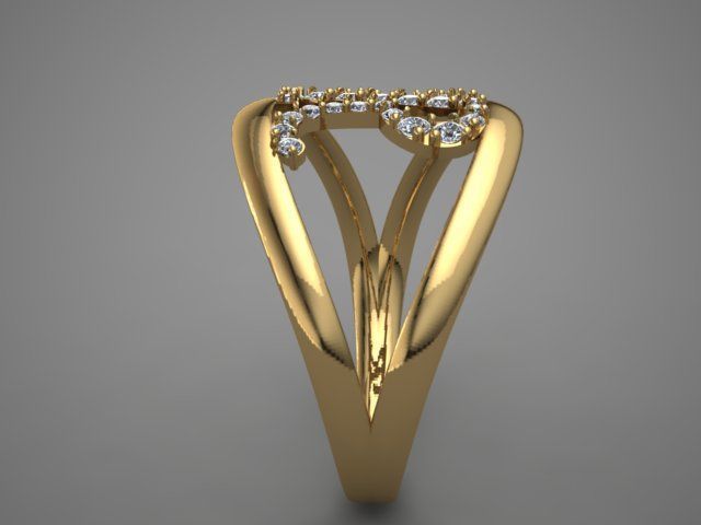 Personalized Initial Ring Custom 3D print model_3