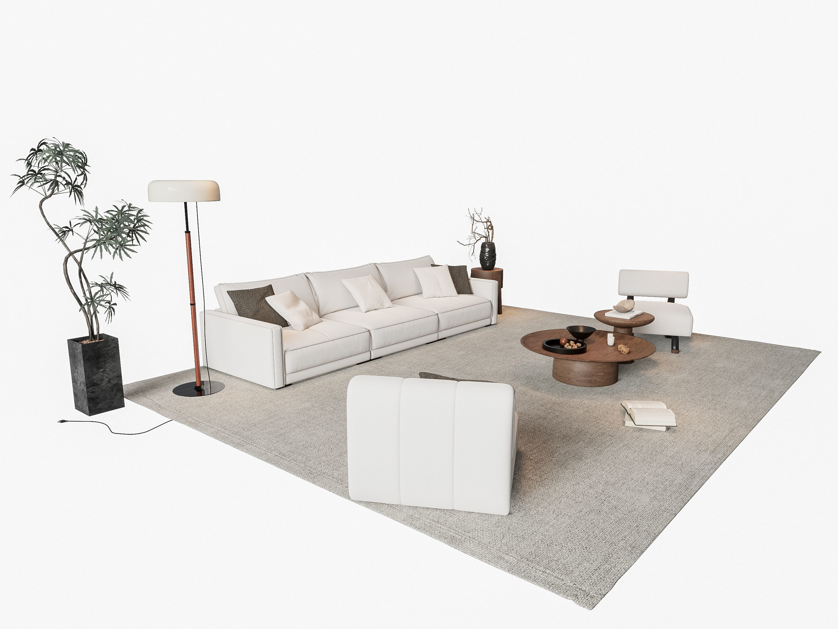 Sofa Coffee table sofa combination 8 3D model_15