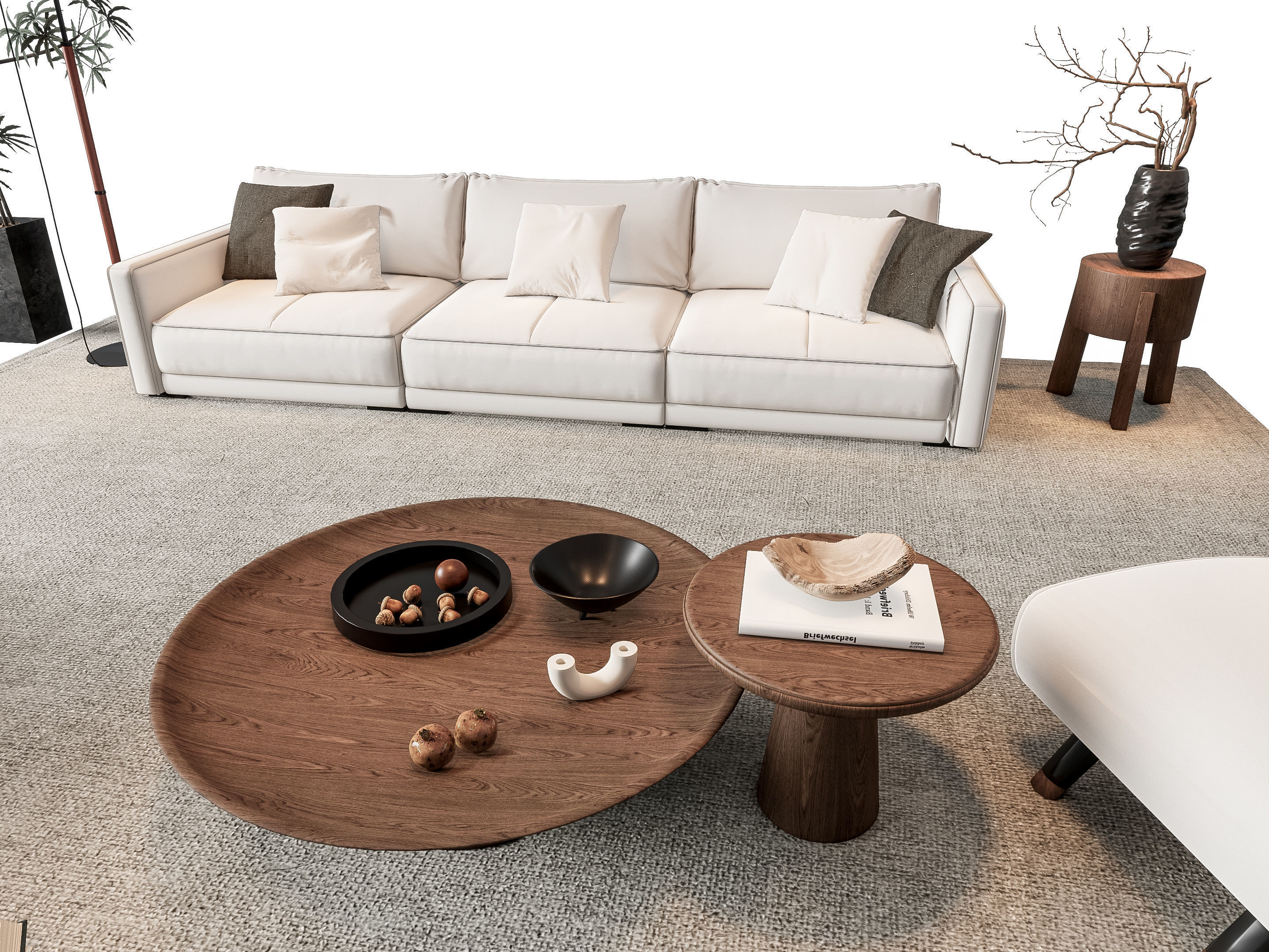 Sofa Coffee table sofa combination 8 3D model_11