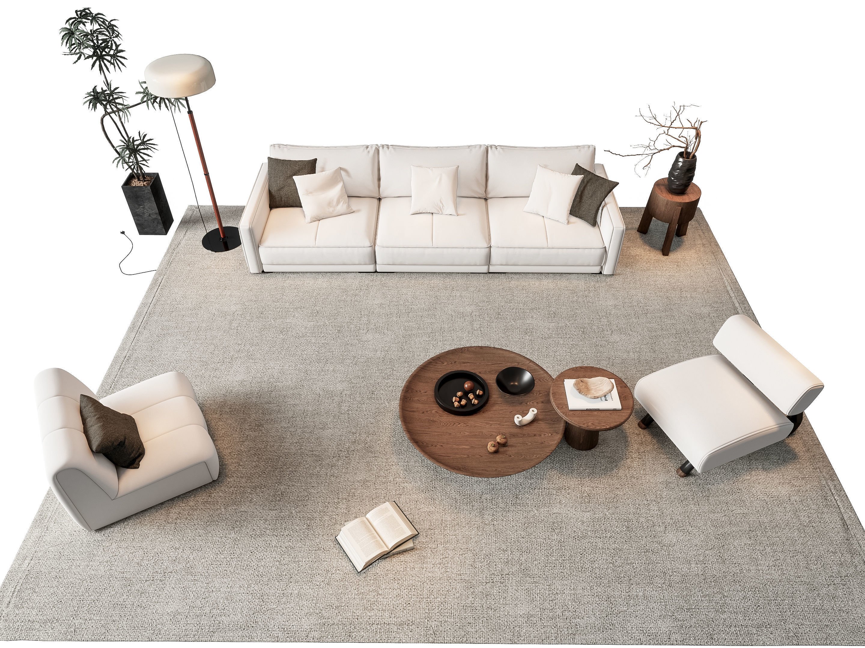 Sofa Coffee table sofa combination 8 3D model_3
