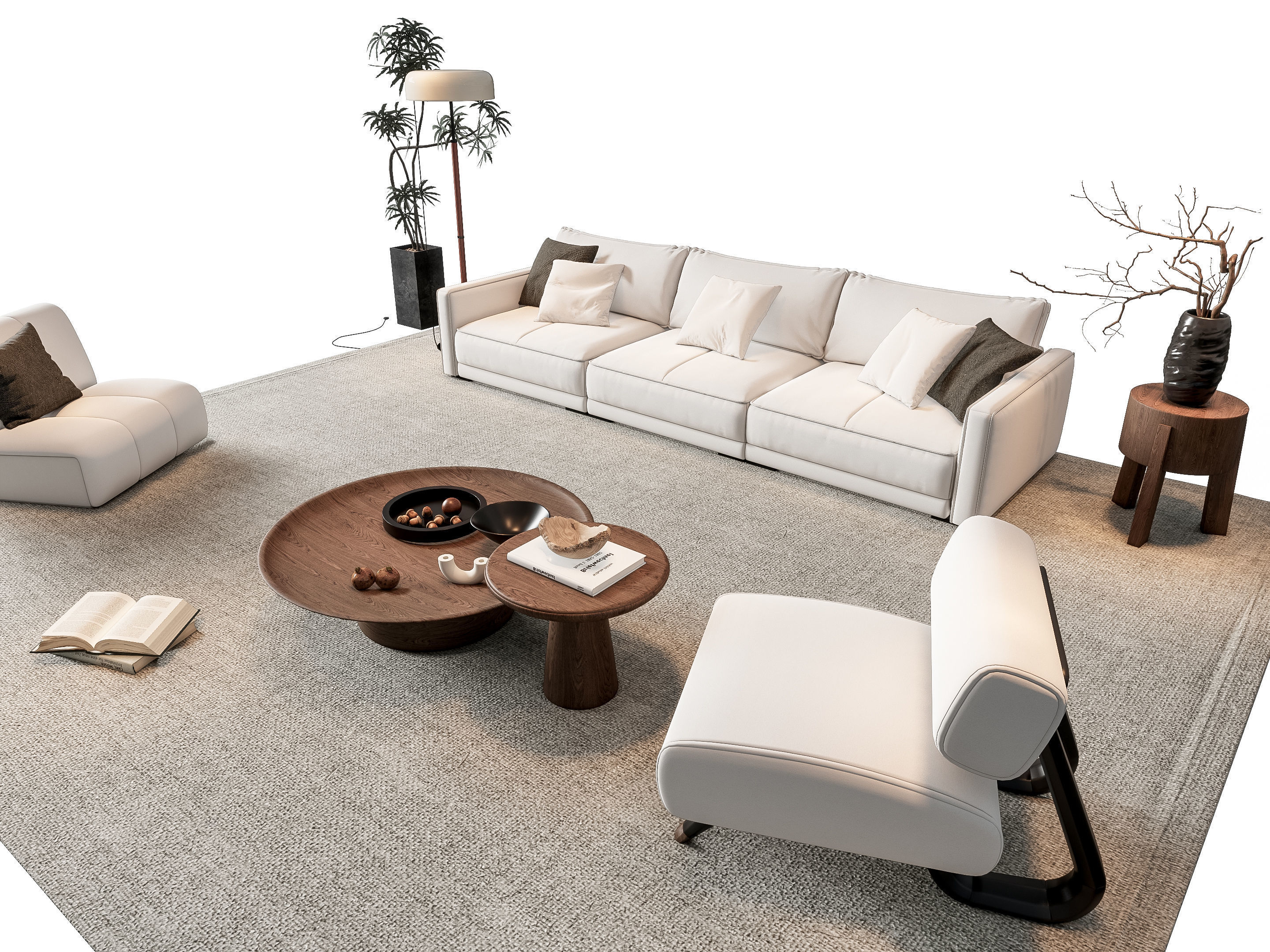 Sofa Coffee table sofa combination 8 3D model_1