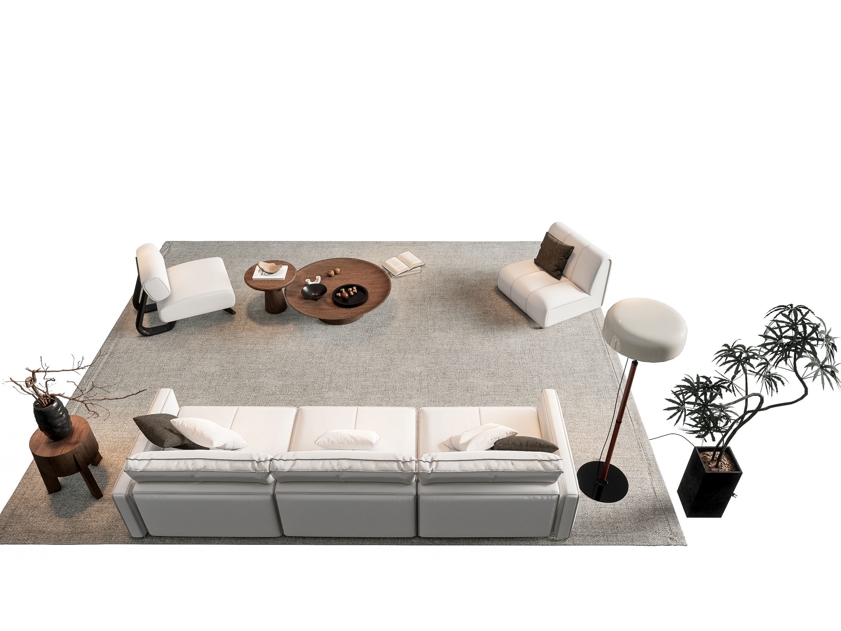 Sofa Coffee table sofa combination 8 3D model_2