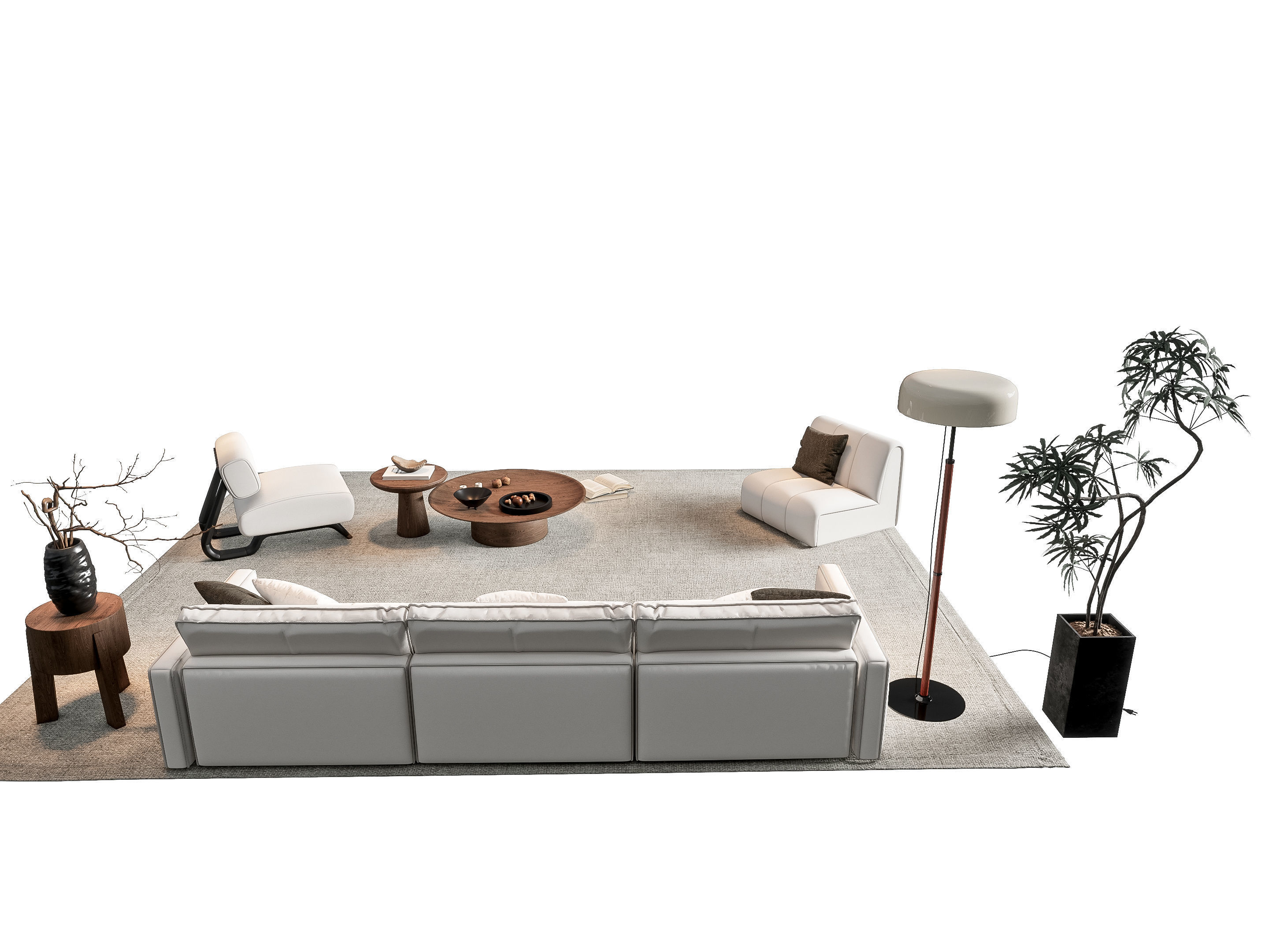 Sofa Coffee table sofa combination 8 3D model_7