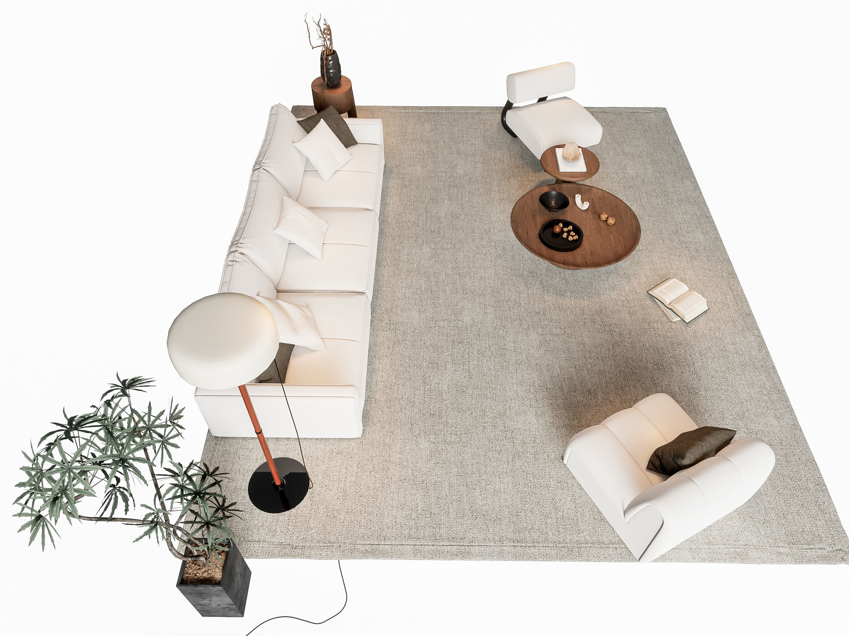 Sofa Coffee table sofa combination 8 3D model_6