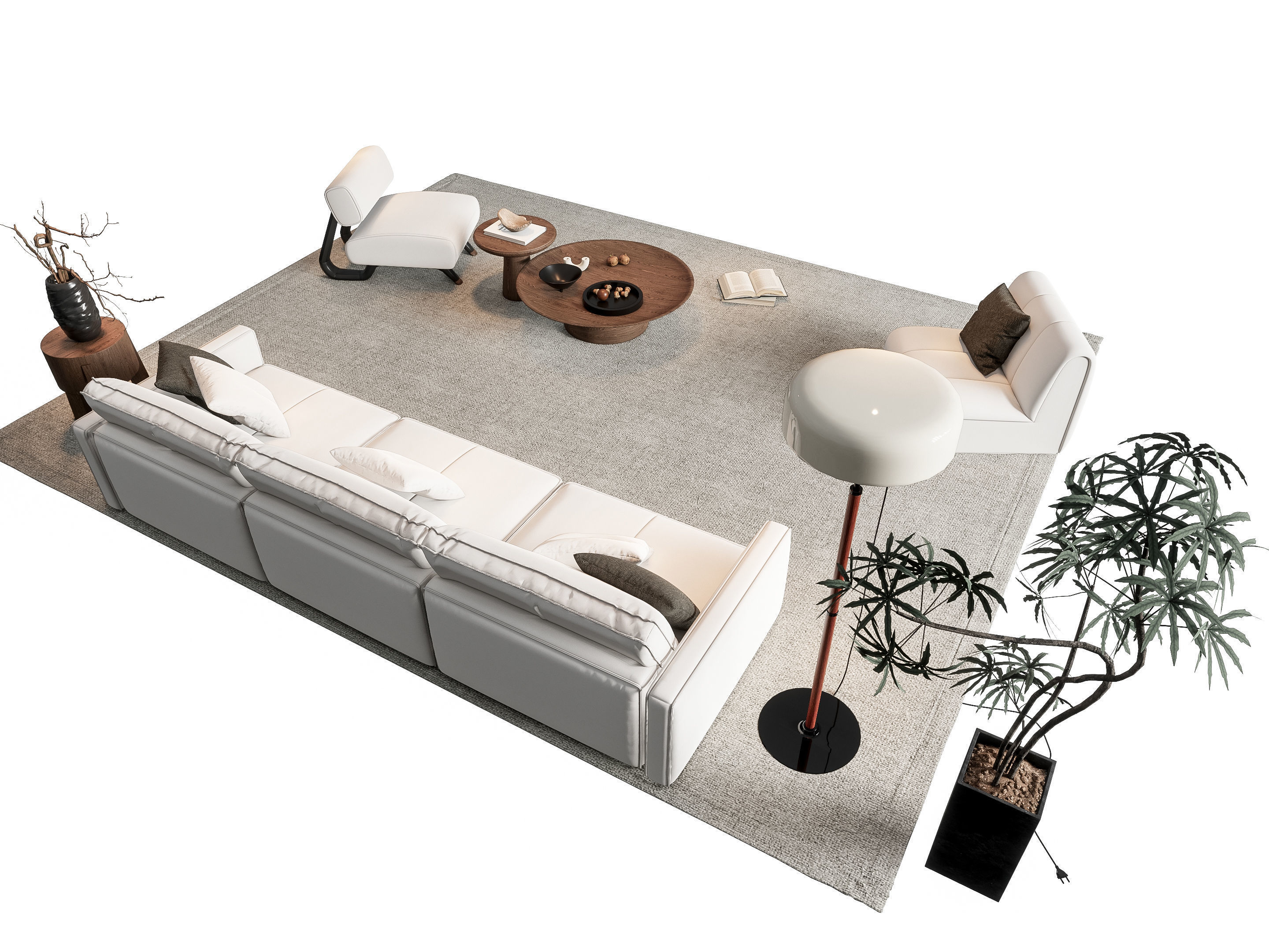 Sofa Coffee table sofa combination 8 3D model_4