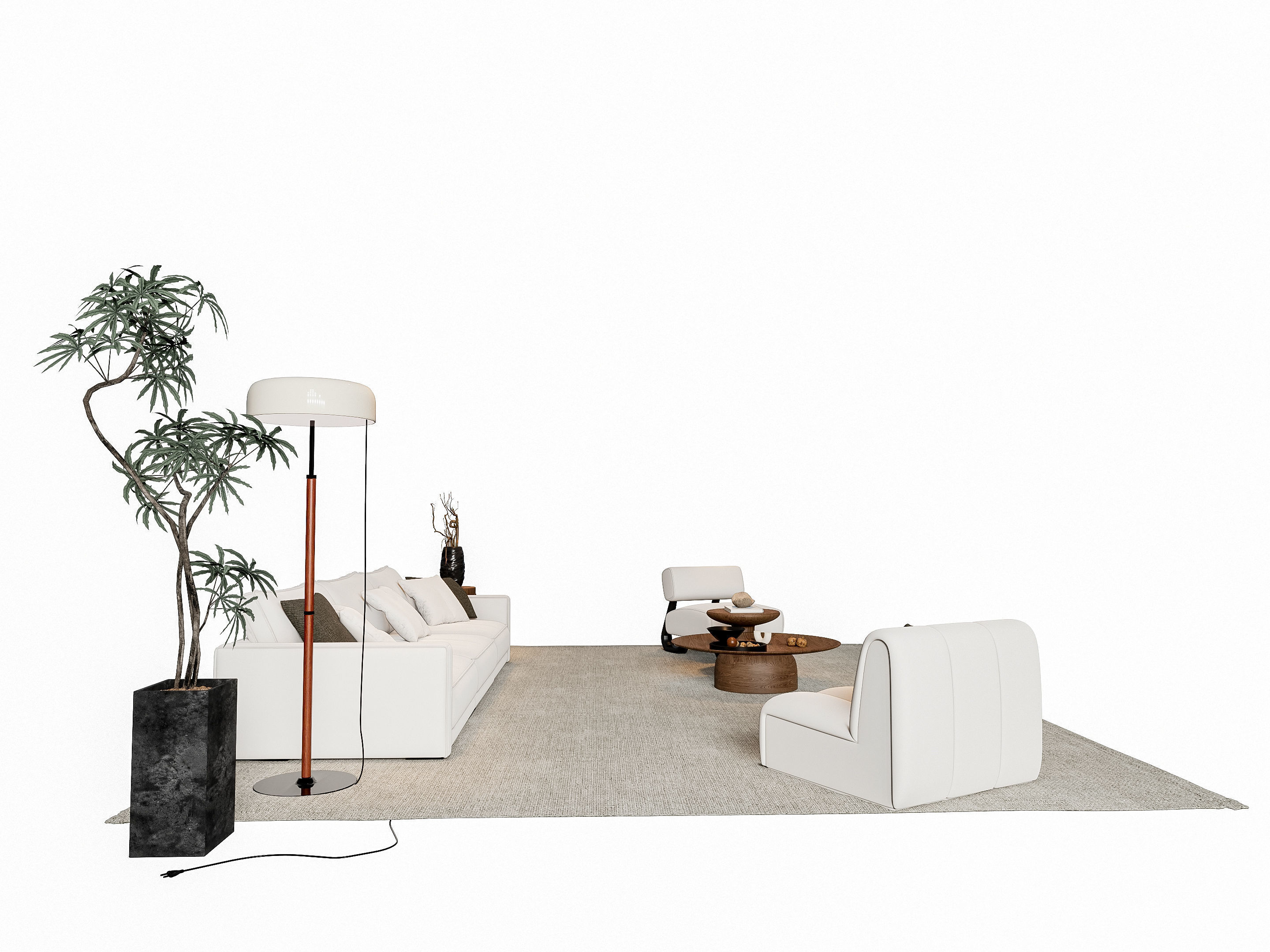 Sofa Coffee table sofa combination 8 3D model_13