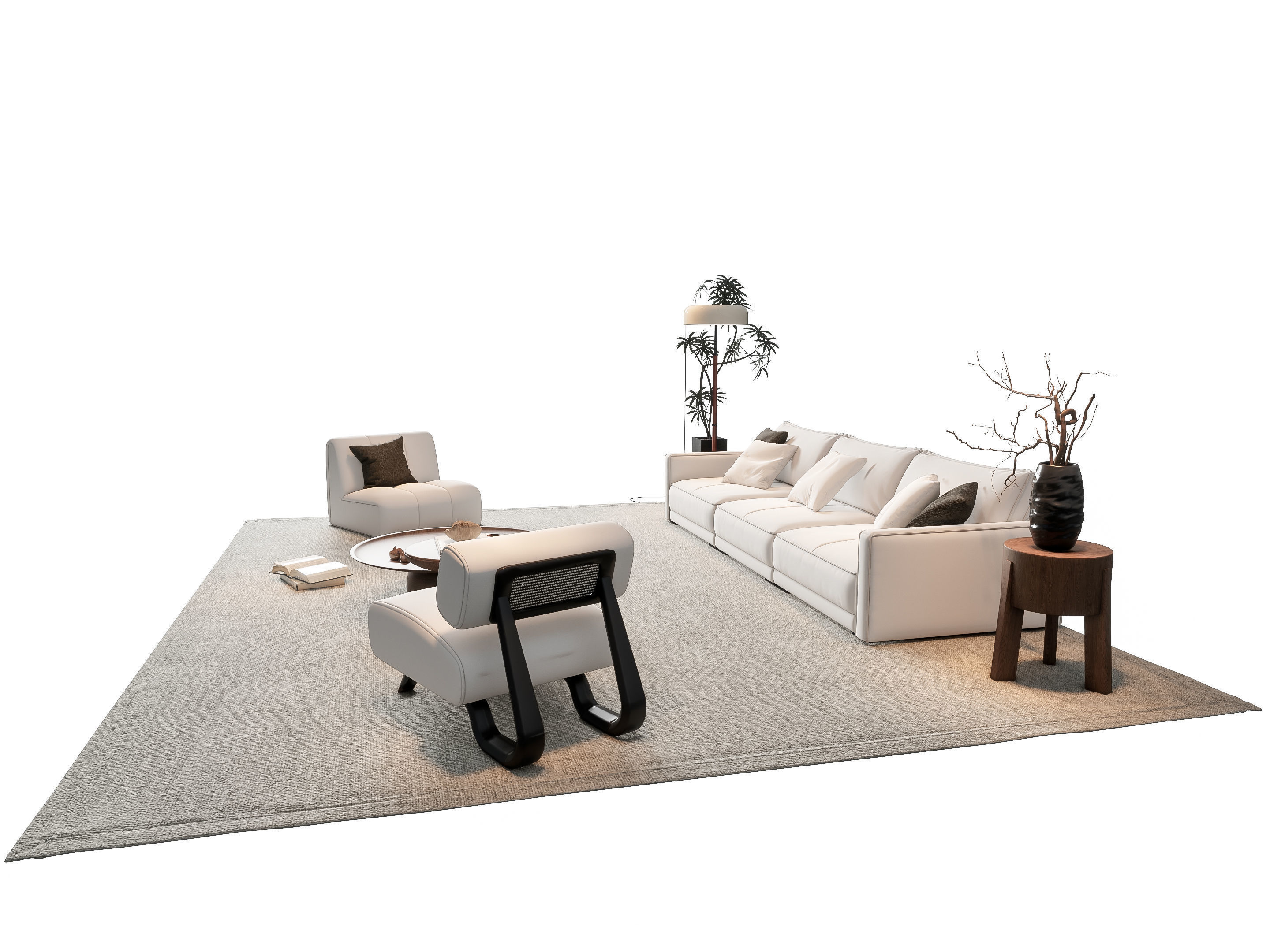 Sofa Coffee table sofa combination 8 3D model_12