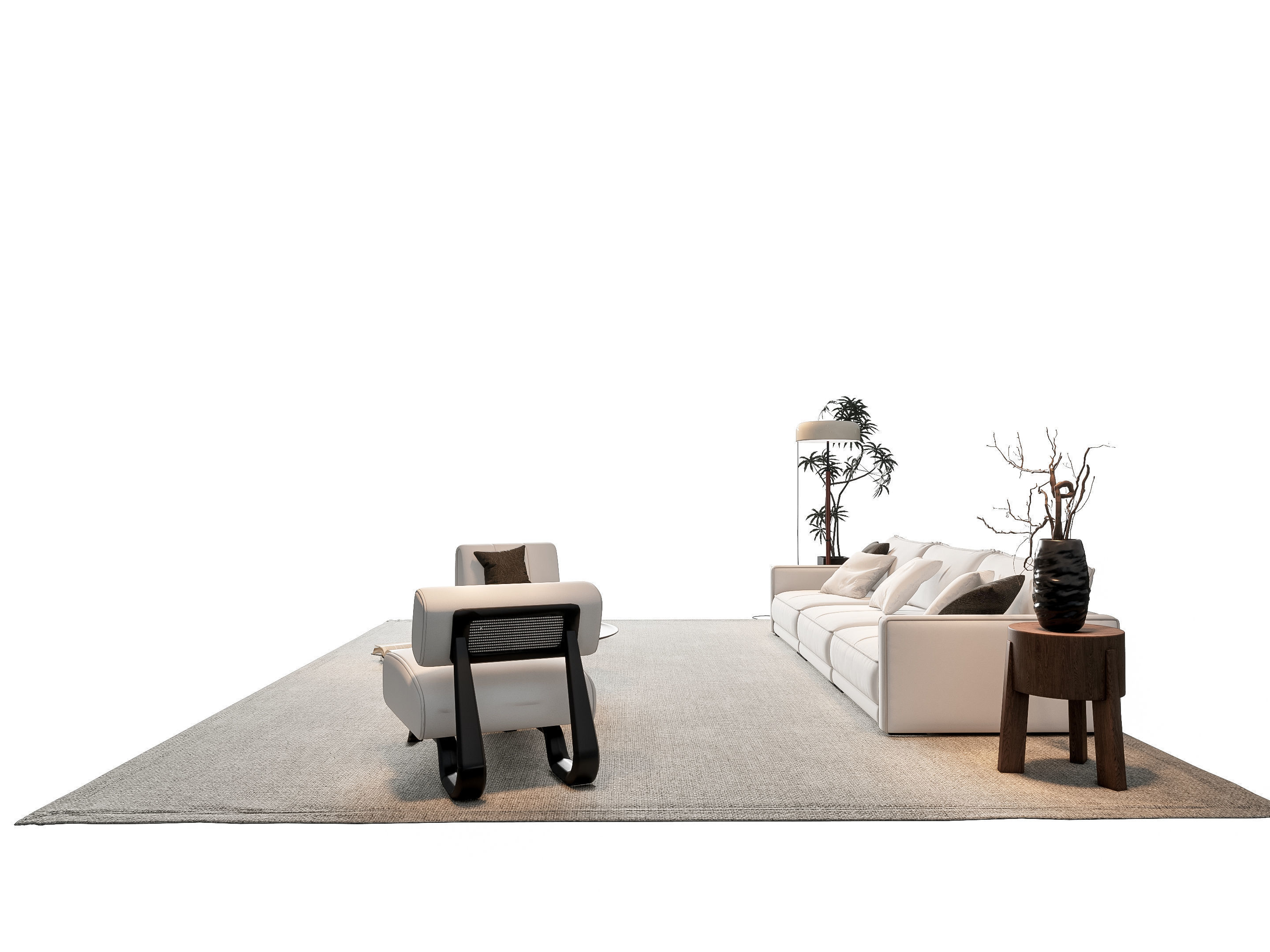 Sofa Coffee table sofa combination 8 3D model_9