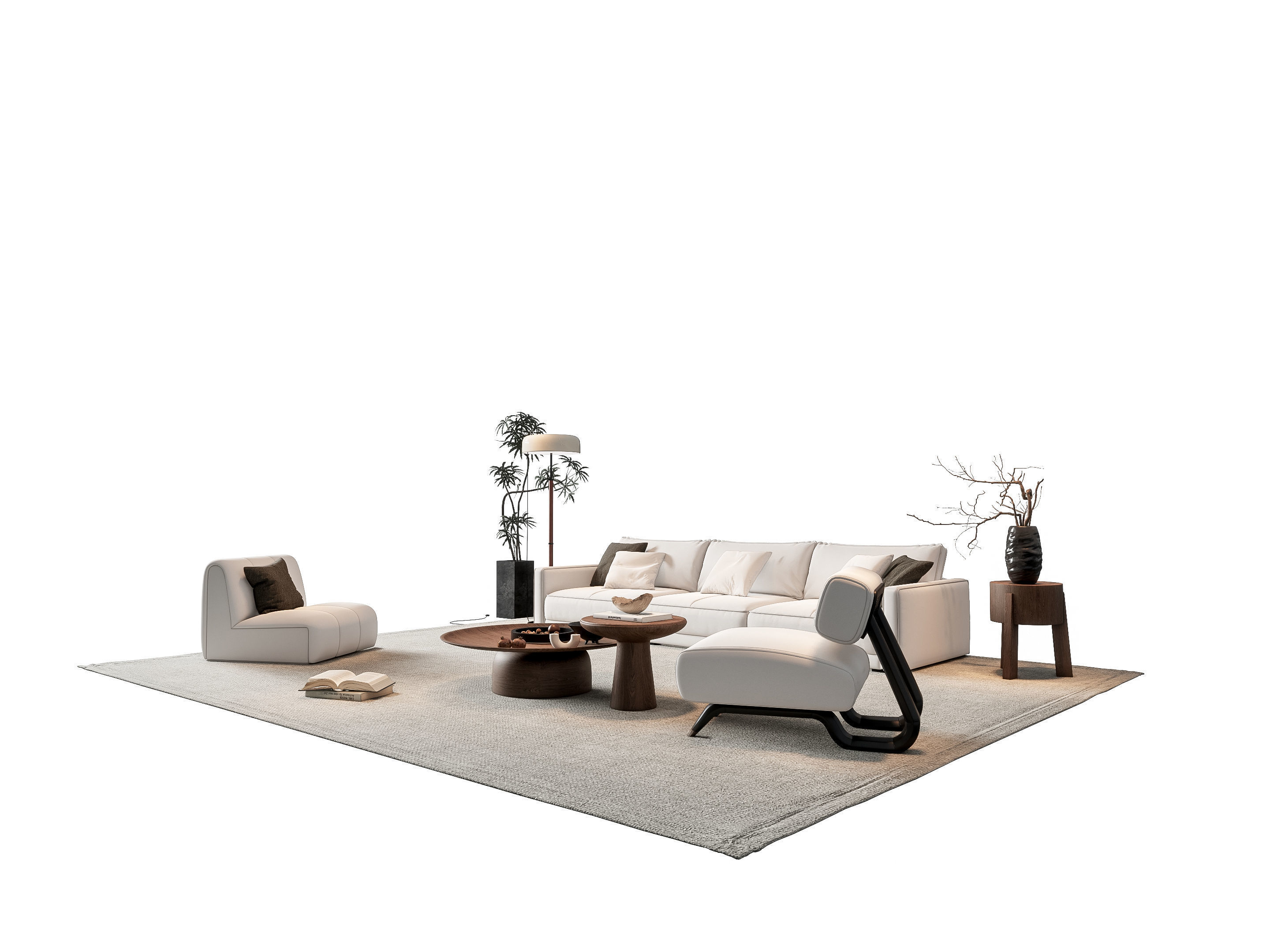 Sofa Coffee table sofa combination 8 3D model_16