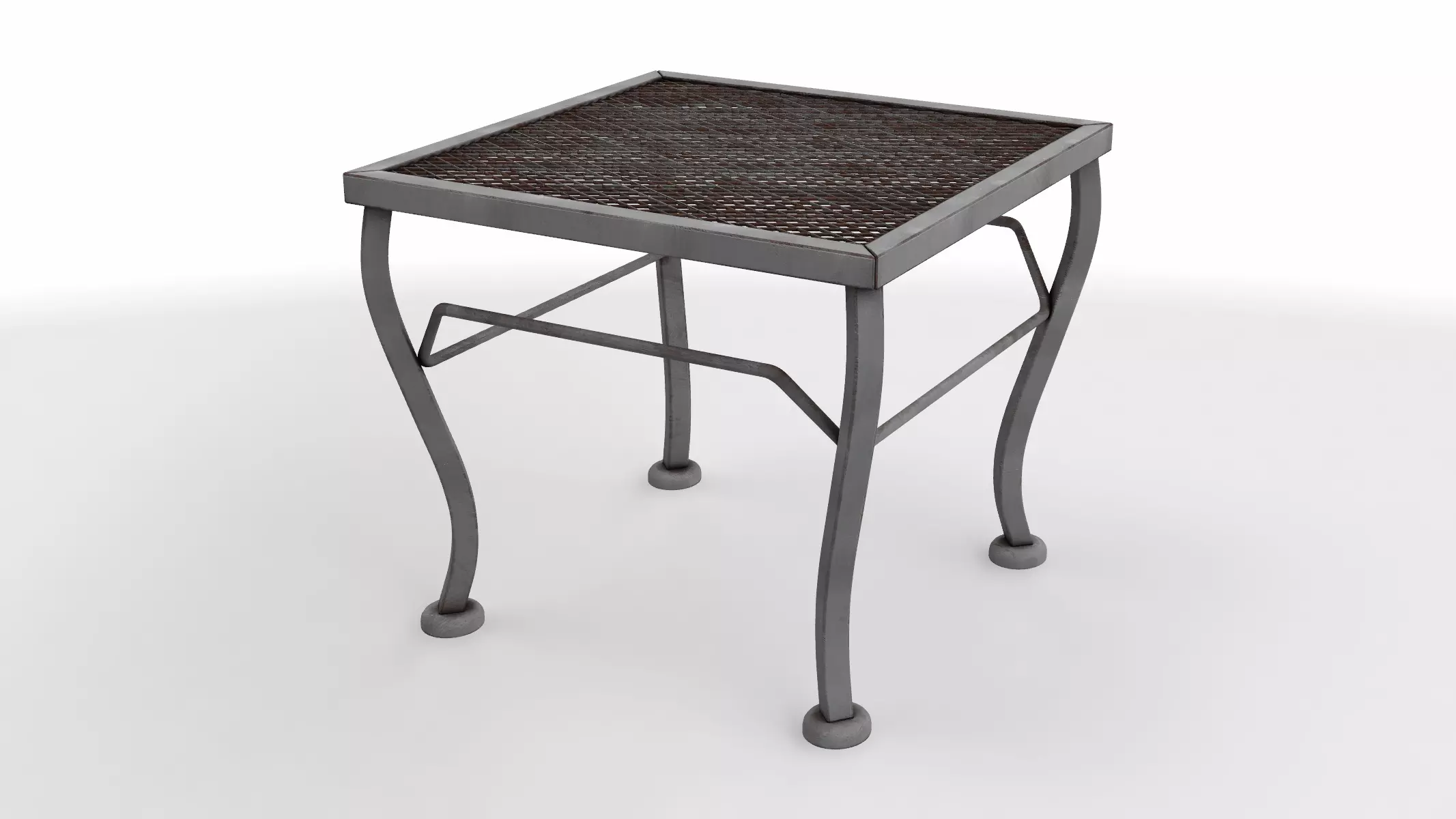 vintage metal table 02 3D model