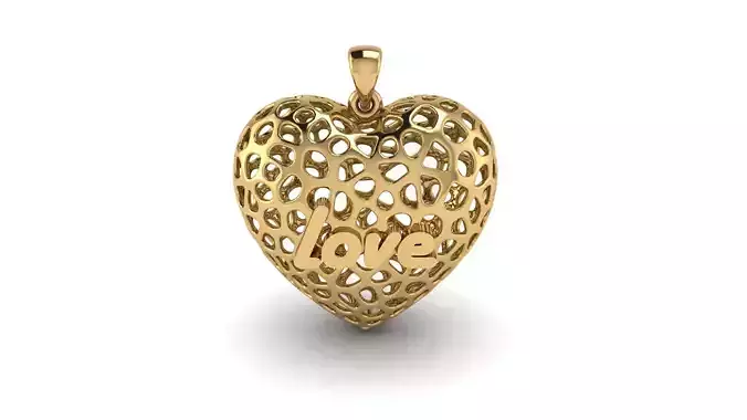 Heart pendant 3D print model