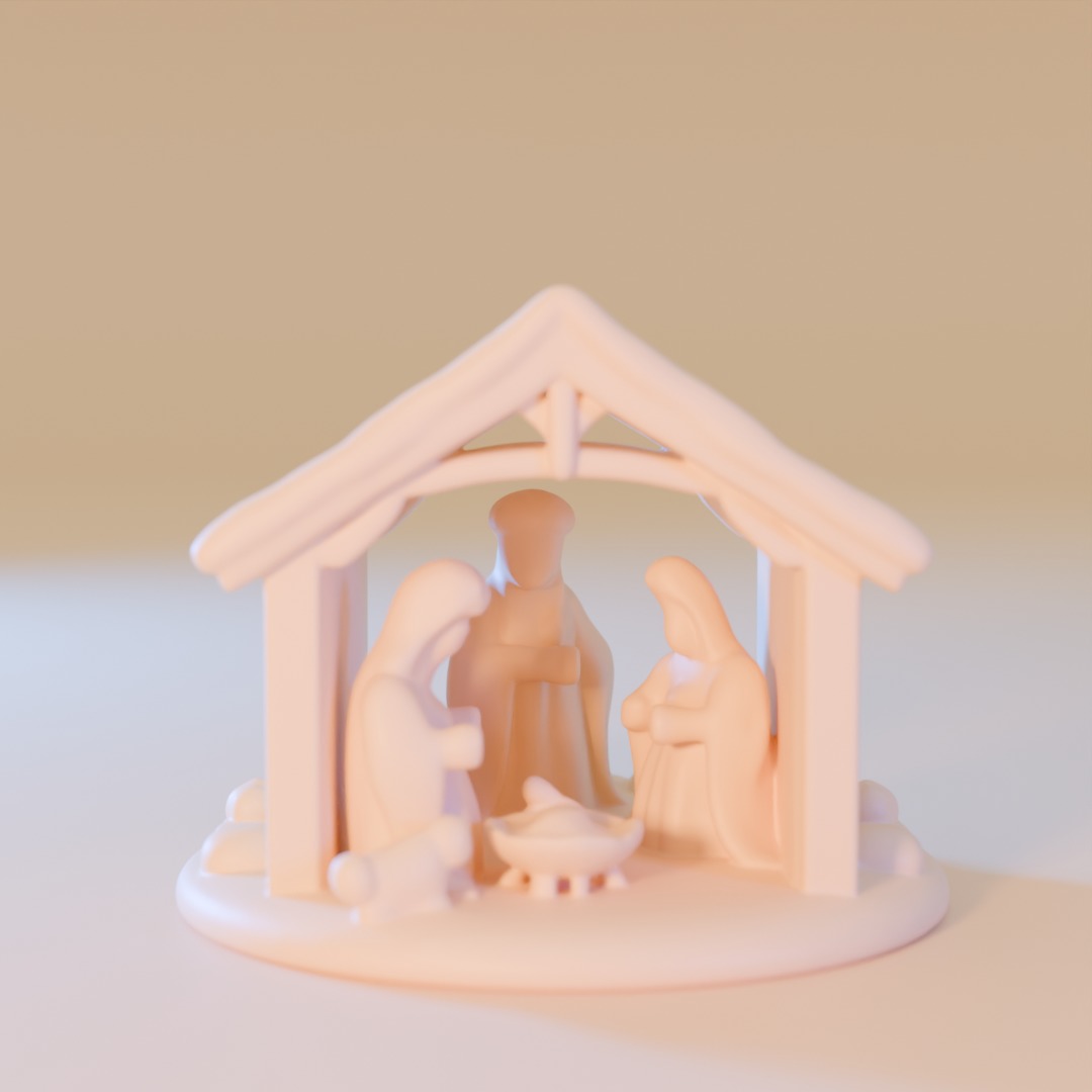 abstract nativity scene 3D model_1