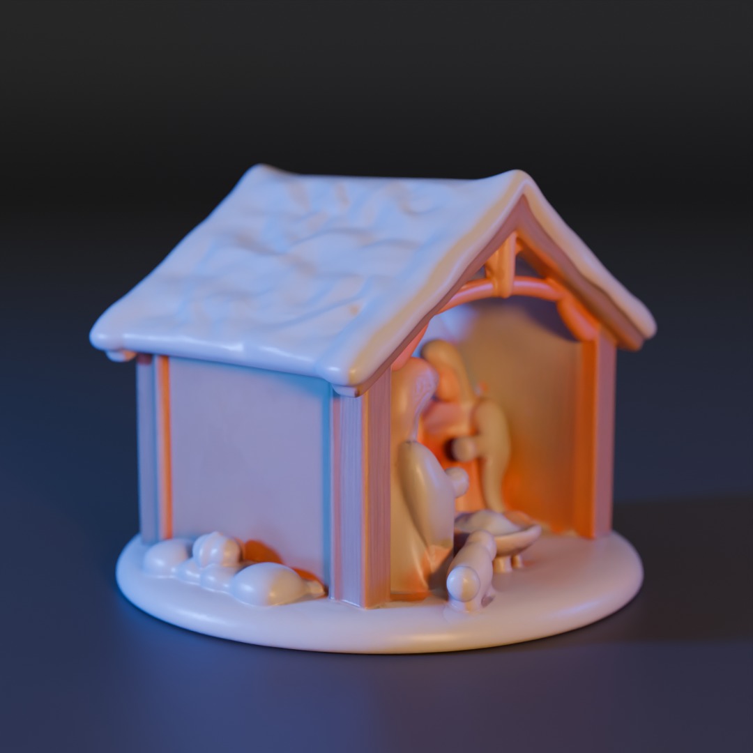 abstract nativity scene 3D model_2