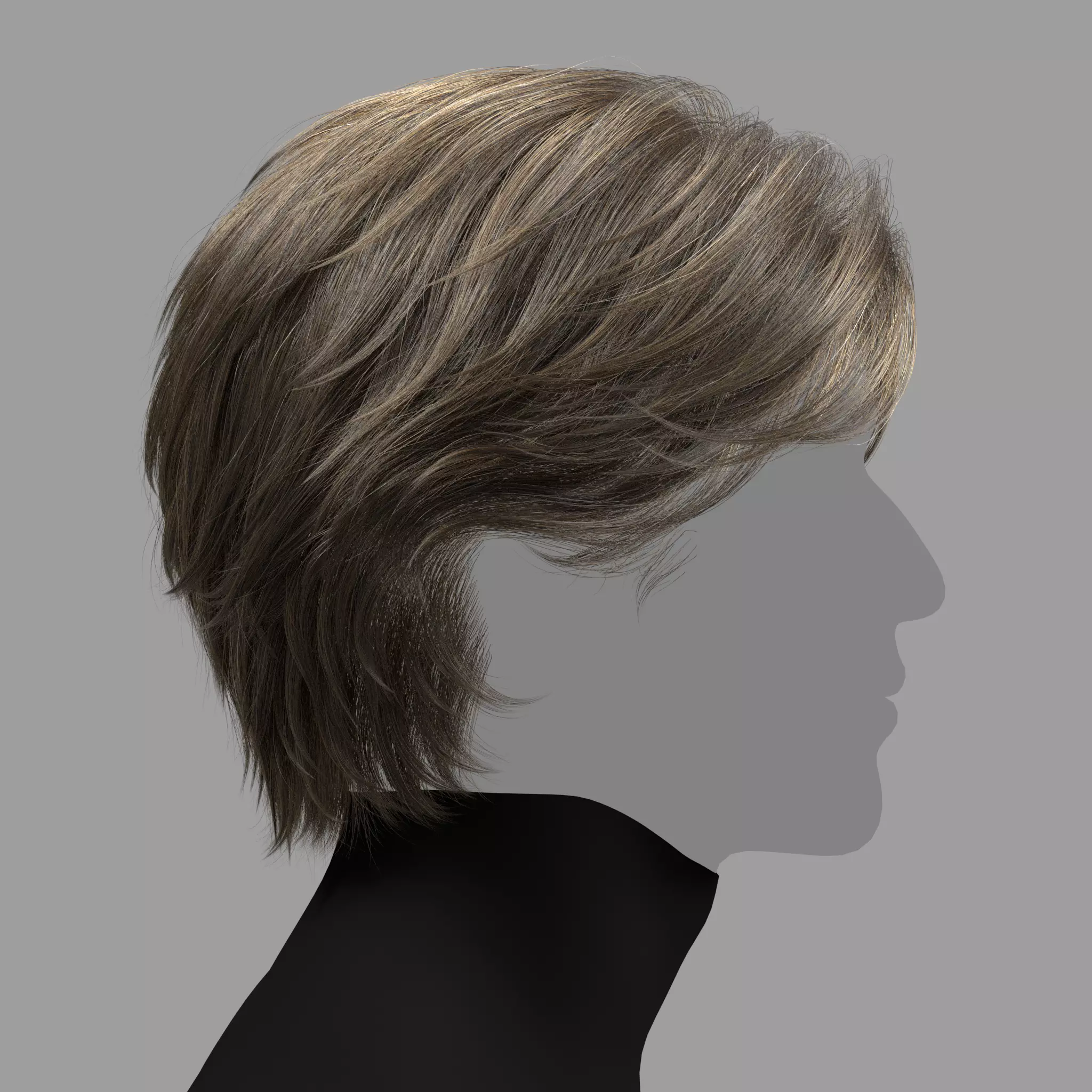 Male Hairstyle XGen maya scene 3D model and FBX 3D model_0