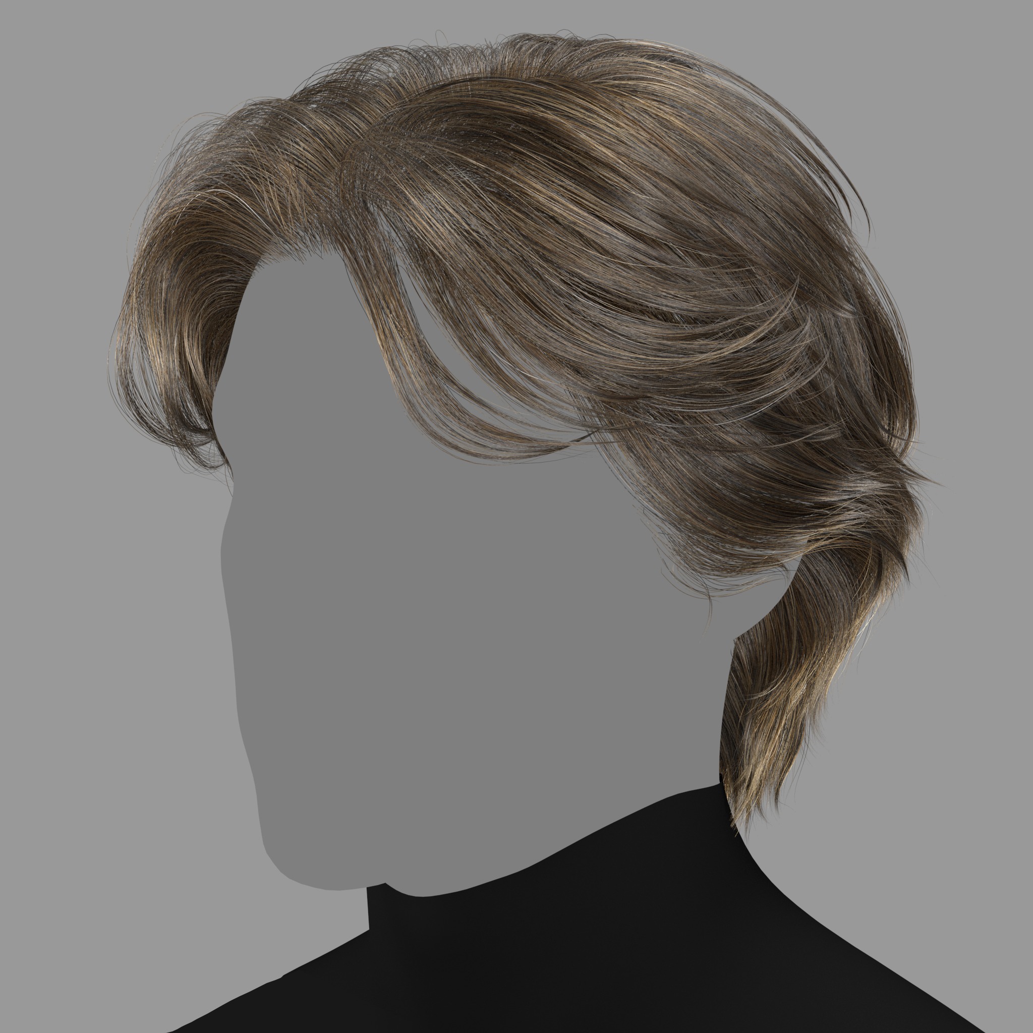 Male Hairstyle XGen maya scene 3D model and FBX 3D model_2