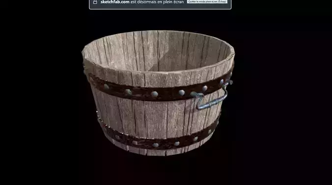 Wooden receptacle 3D model