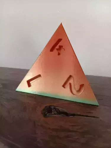 D4 4 sided dice oversized art piece 3D print model