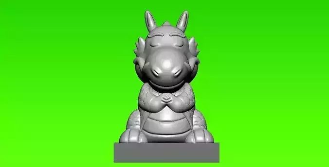 The baby dragon sat in the sky statue -3D print 3D print model