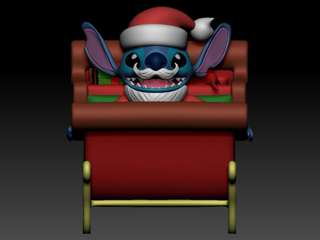 Stitch Sleigh Ride Christmas 3D print model_1