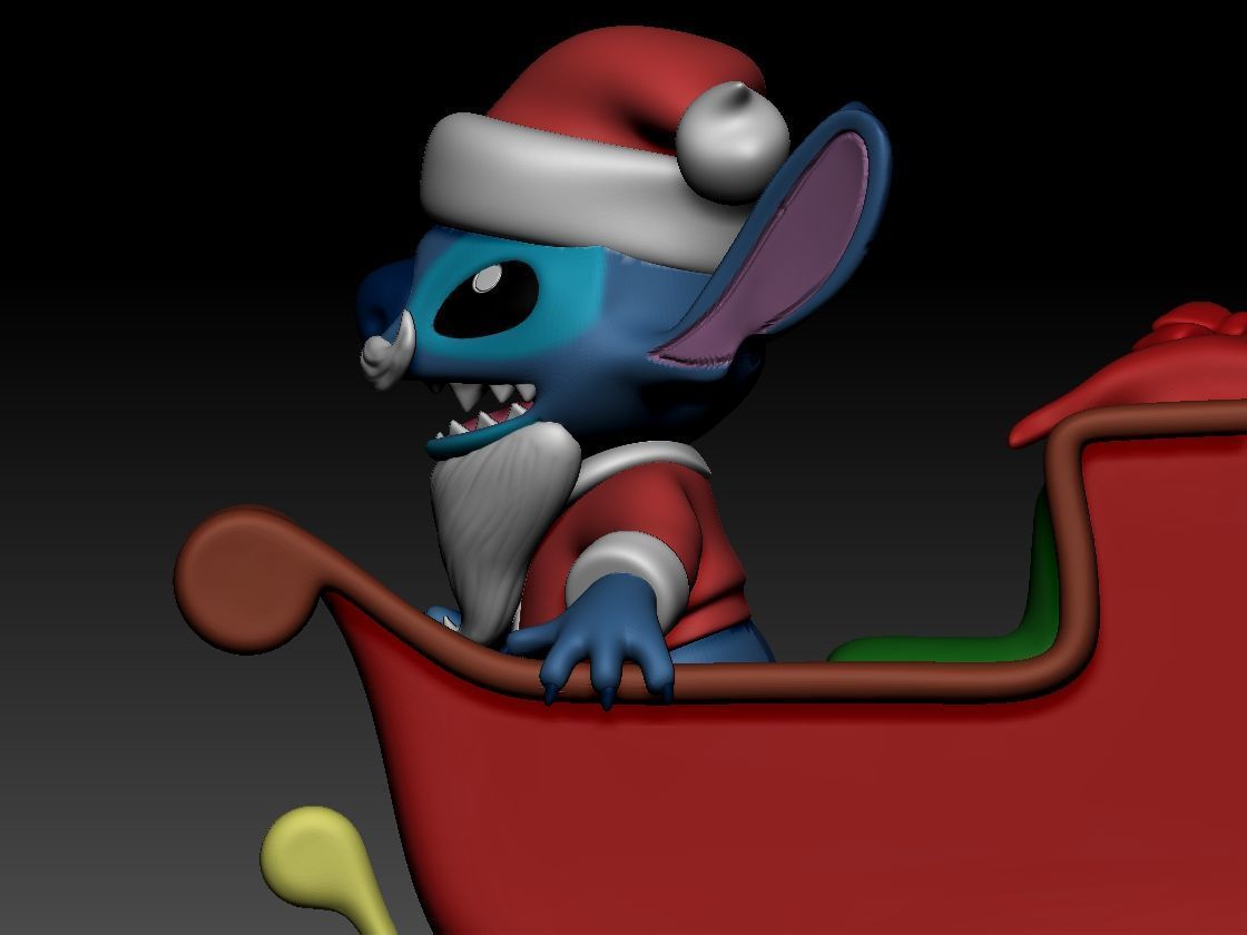 Stitch Sleigh Ride Christmas 3D print model_5