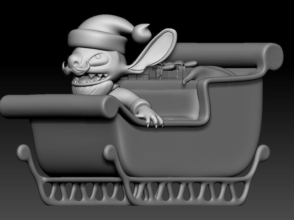 Stitch Sleigh Ride Christmas 3D print model_4