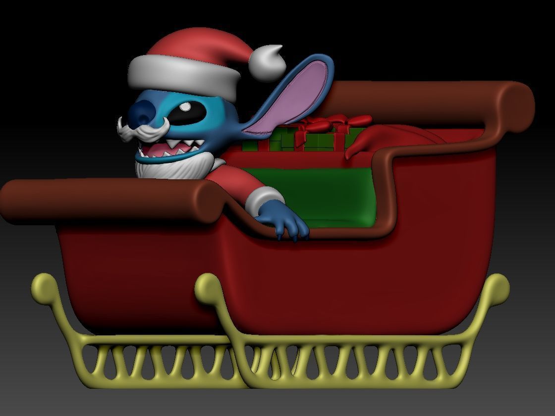 Stitch Sleigh Ride Christmas 3D print model_3