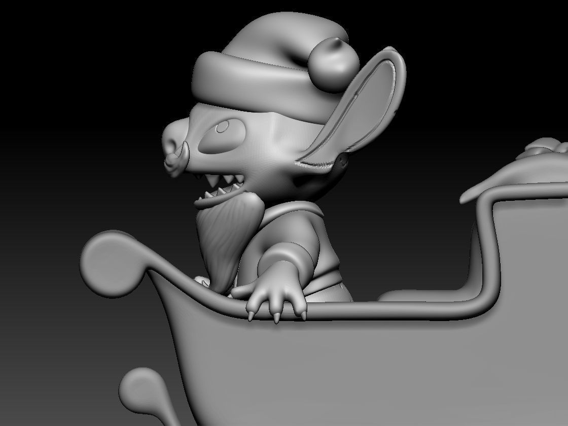 Stitch Sleigh Ride Christmas 3D print model_6