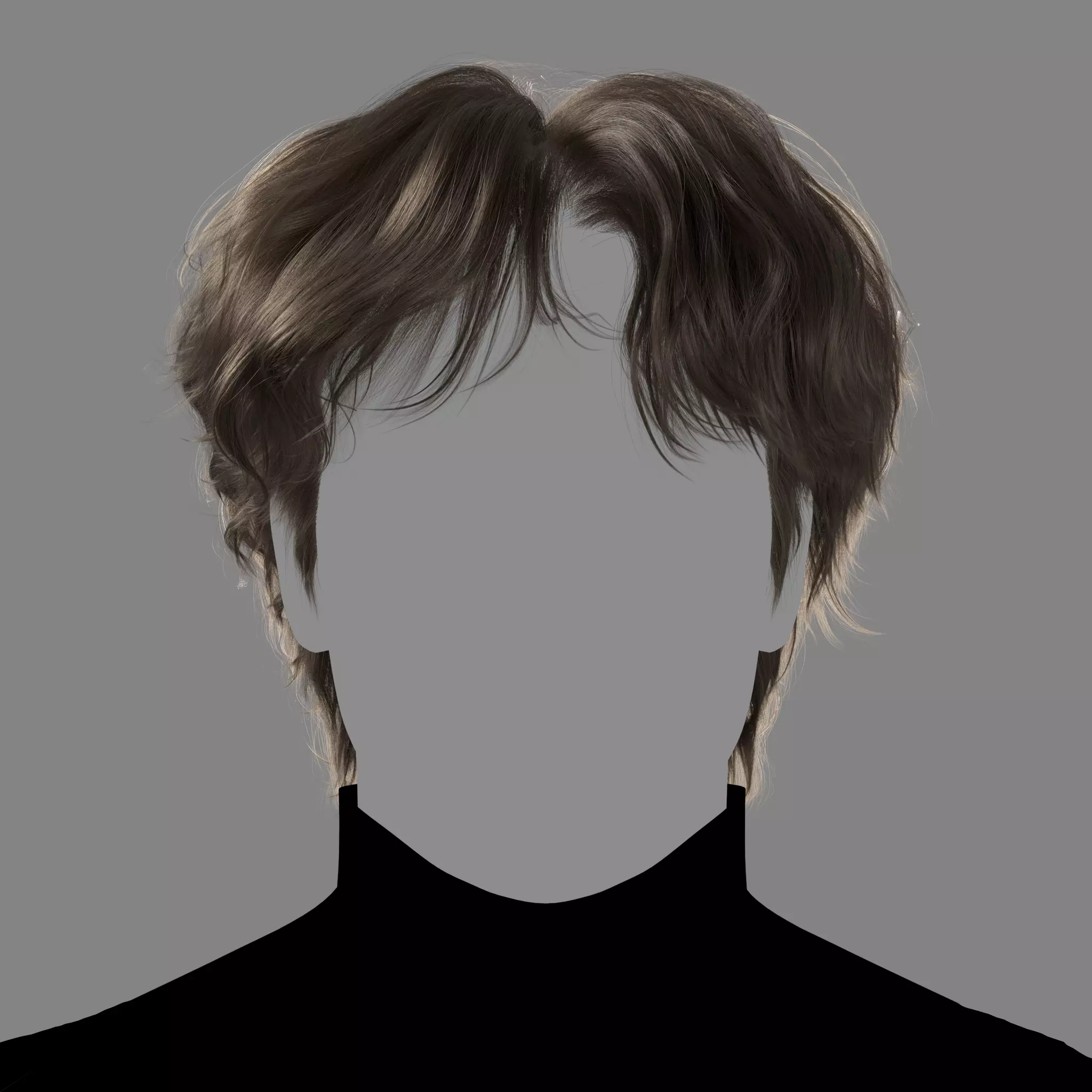 Korean Wavy Mullet XGen maya scene 3D model and abc FBX 3D model_0