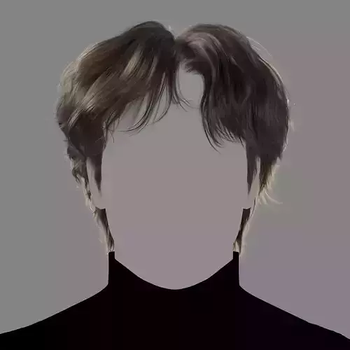 Korean Wavy Mullet XGen maya scene 3D model and abc FBX 3D model