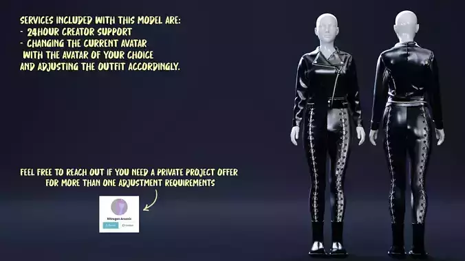 Leather Motorcycle Jacket and Laced Bottom with Boots