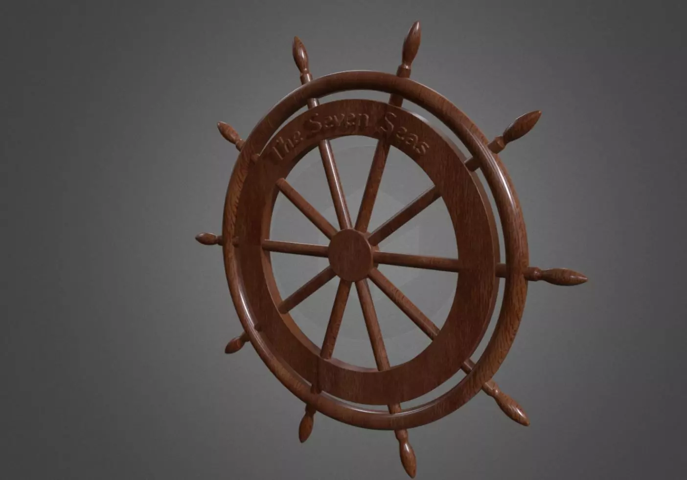 Boat helm 3D model_0