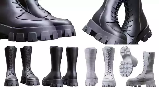 Boots 17 - All MH Bodies - UE5 Skeletons - Rigged