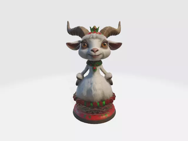 christmas goat 3D print model_0