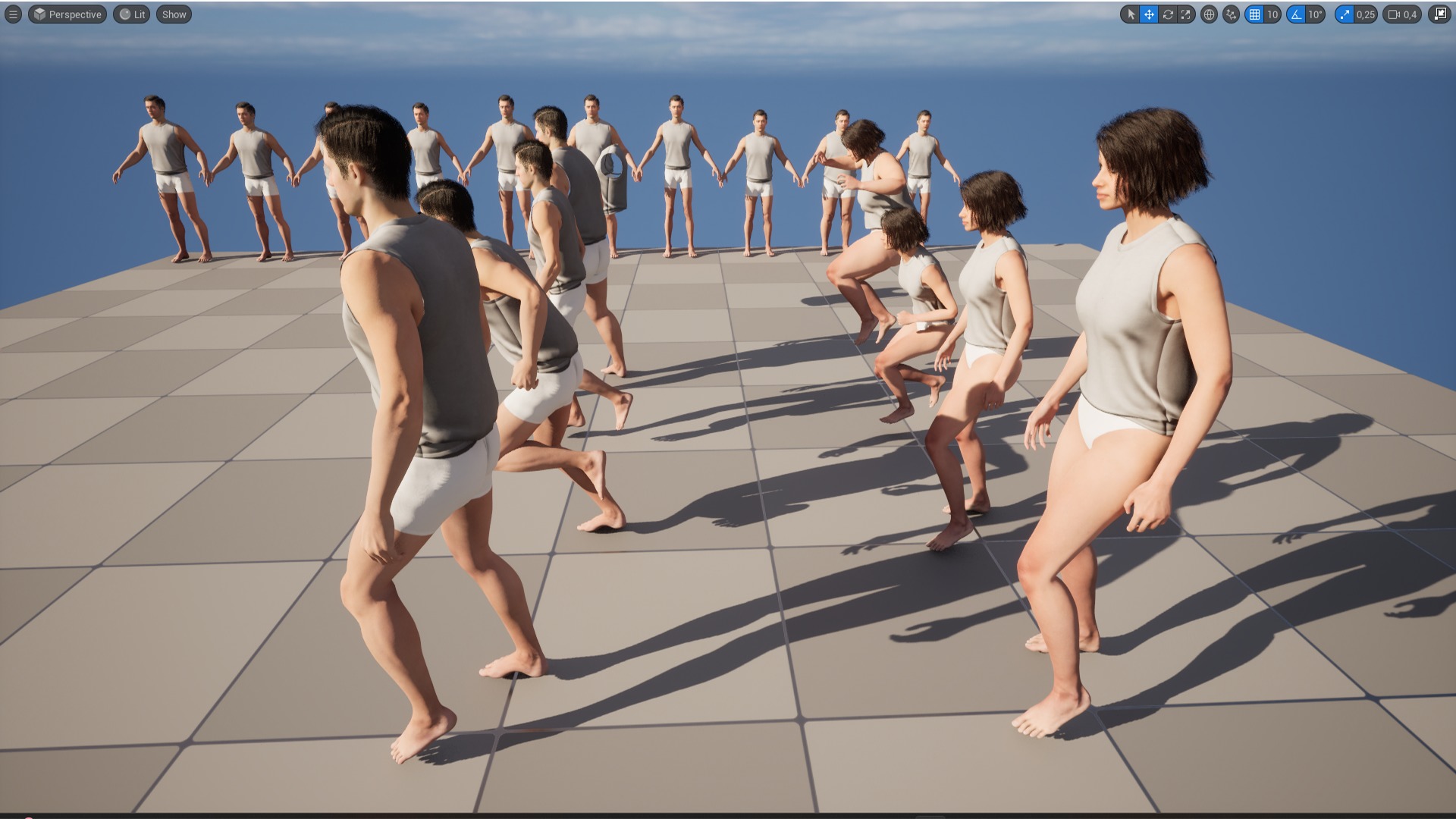 Tshirt 16 - All MH Bodies - UE5 Skeletons - Rigged Low-poly 3D model_15