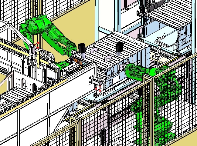 Pull riveting test packing integrated assembly line equipment 3D model_2