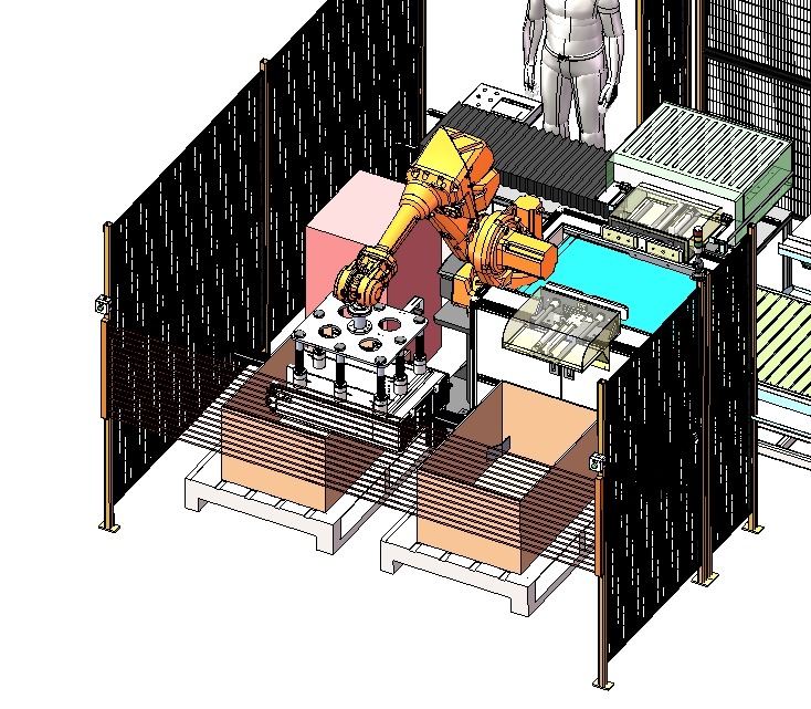Pull riveting test packing integrated assembly line equipment 3D model_3