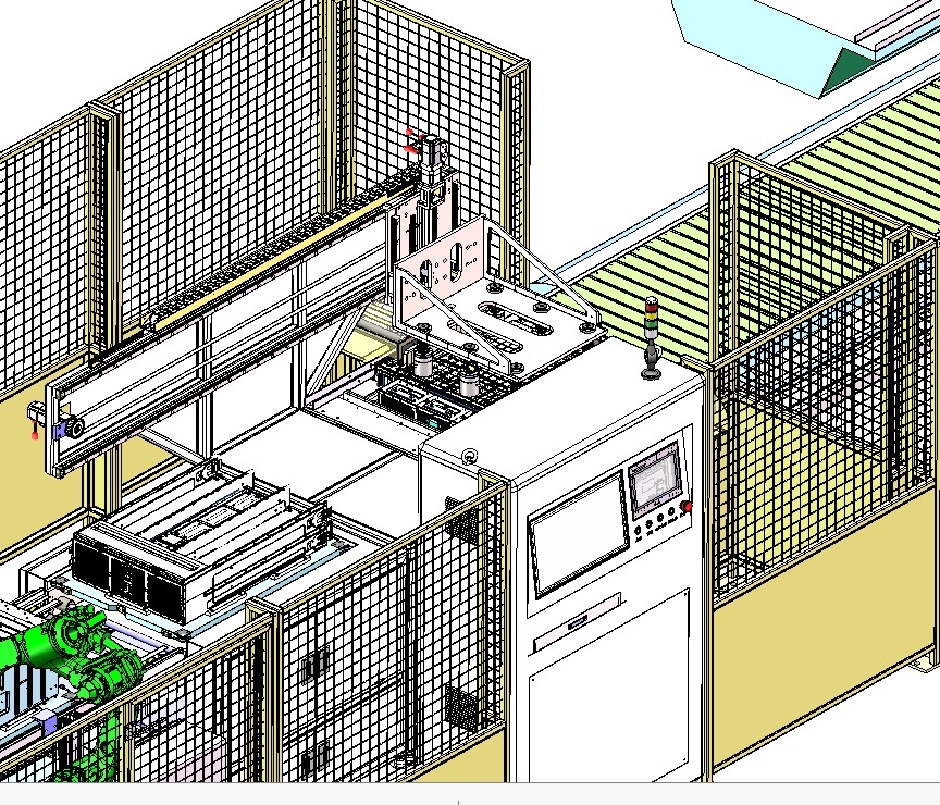 Pull riveting test packing integrated assembly line equipment 3D model_1