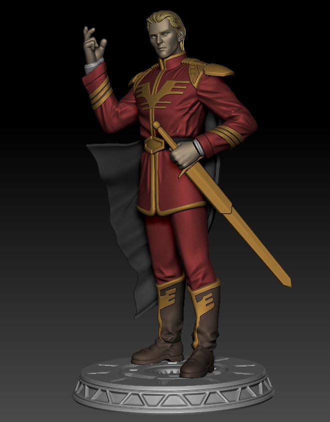 Tzar Aznable 120mm 32mm and 10mm 3D print model_2