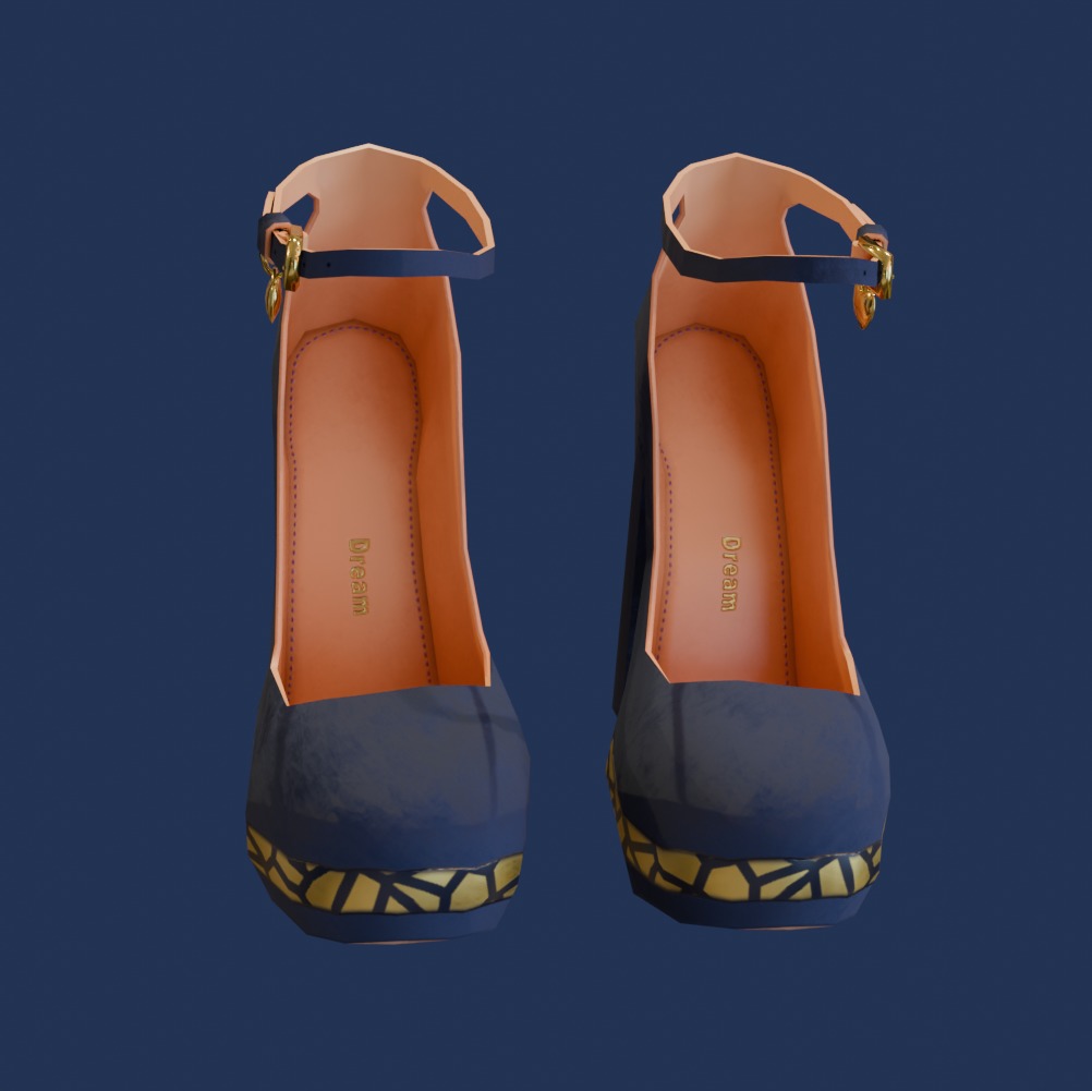 Dream Heels Suede Low-poly 3D model_3