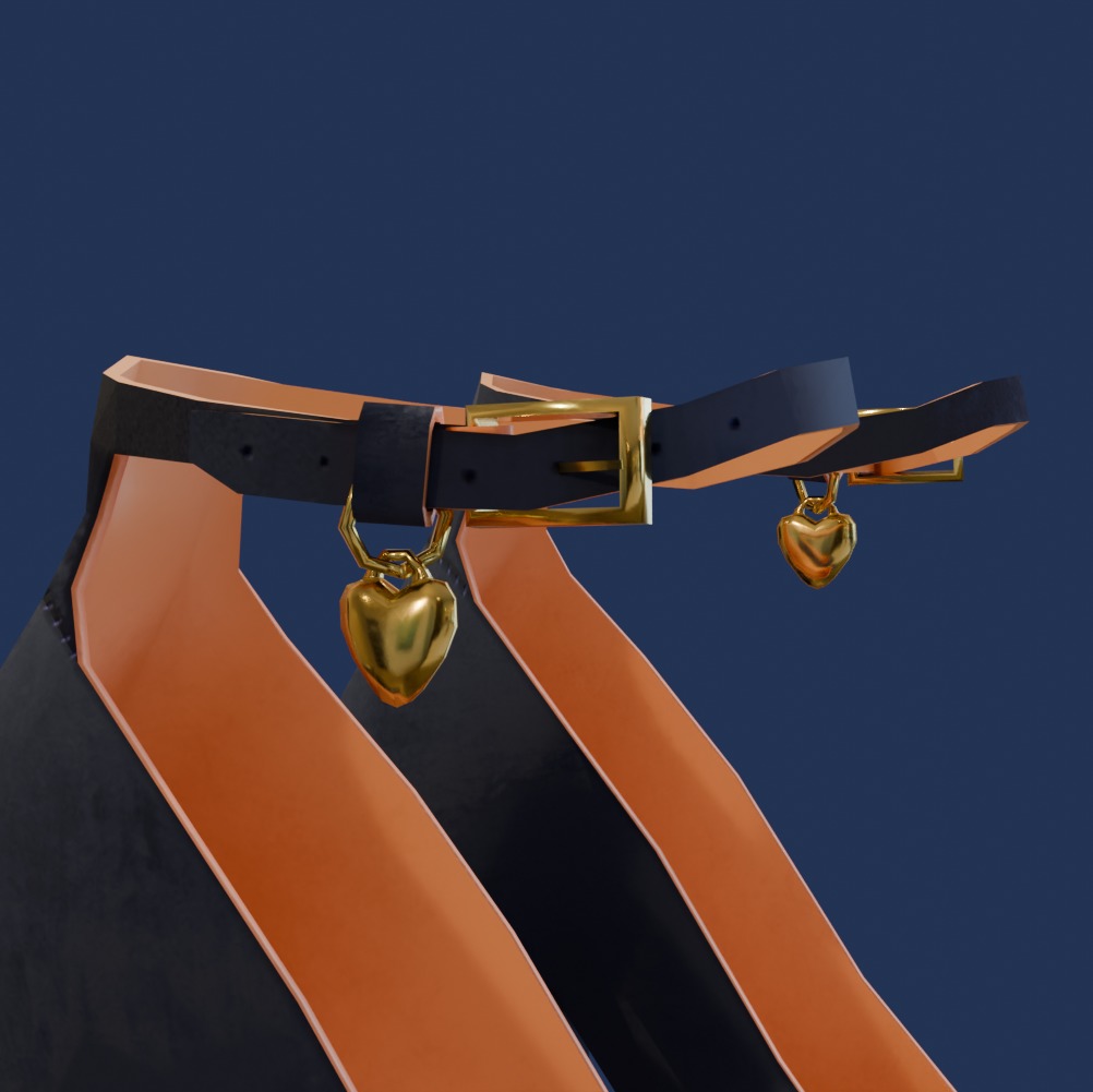 Dream Heels Suede Low-poly 3D model_6